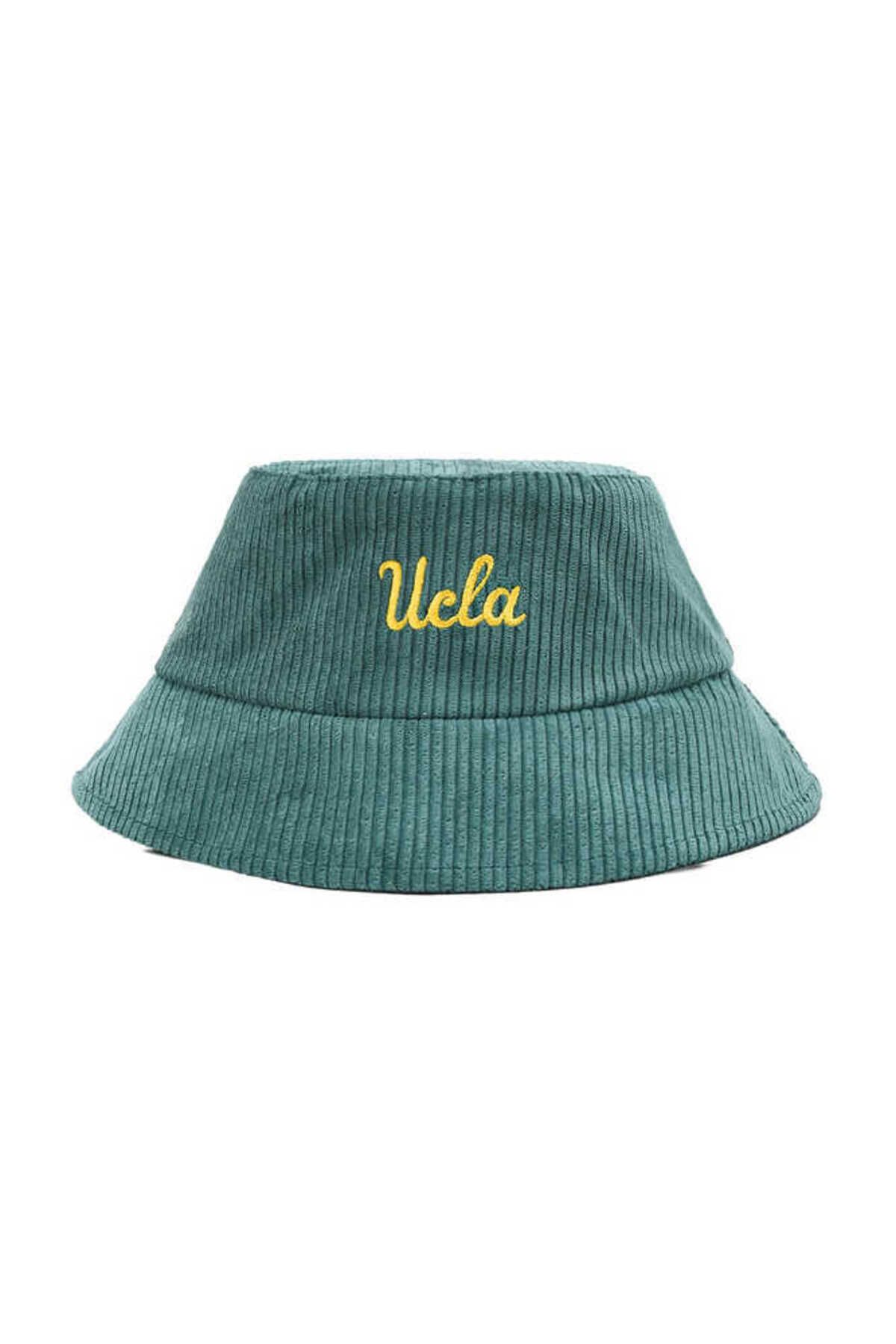 Ucla Carrıe Yeşil Bucket-kadife Nakışlı Unisex Şapka