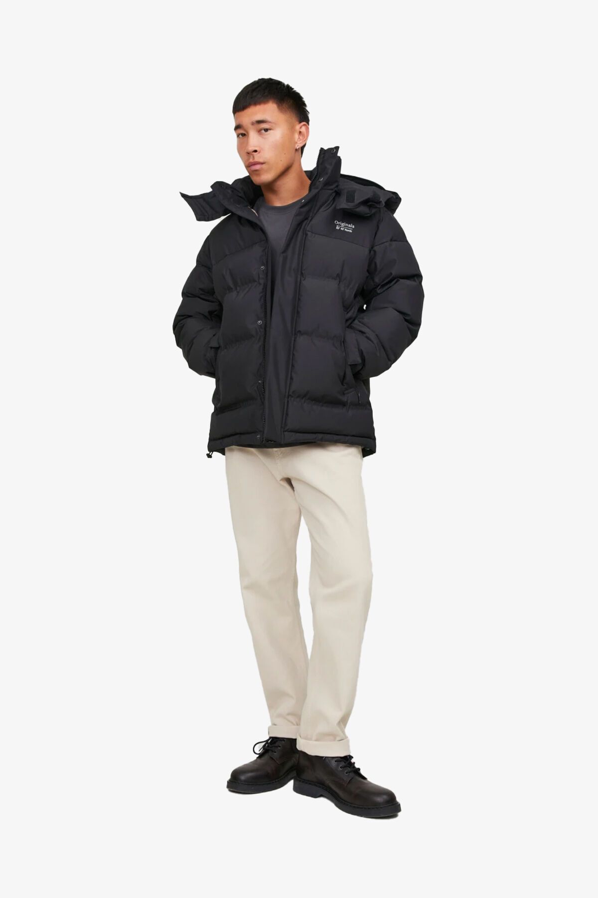 Jack & Jones Jortwice Techincal Puffer Erkek Siyah Mont 12238881-Black