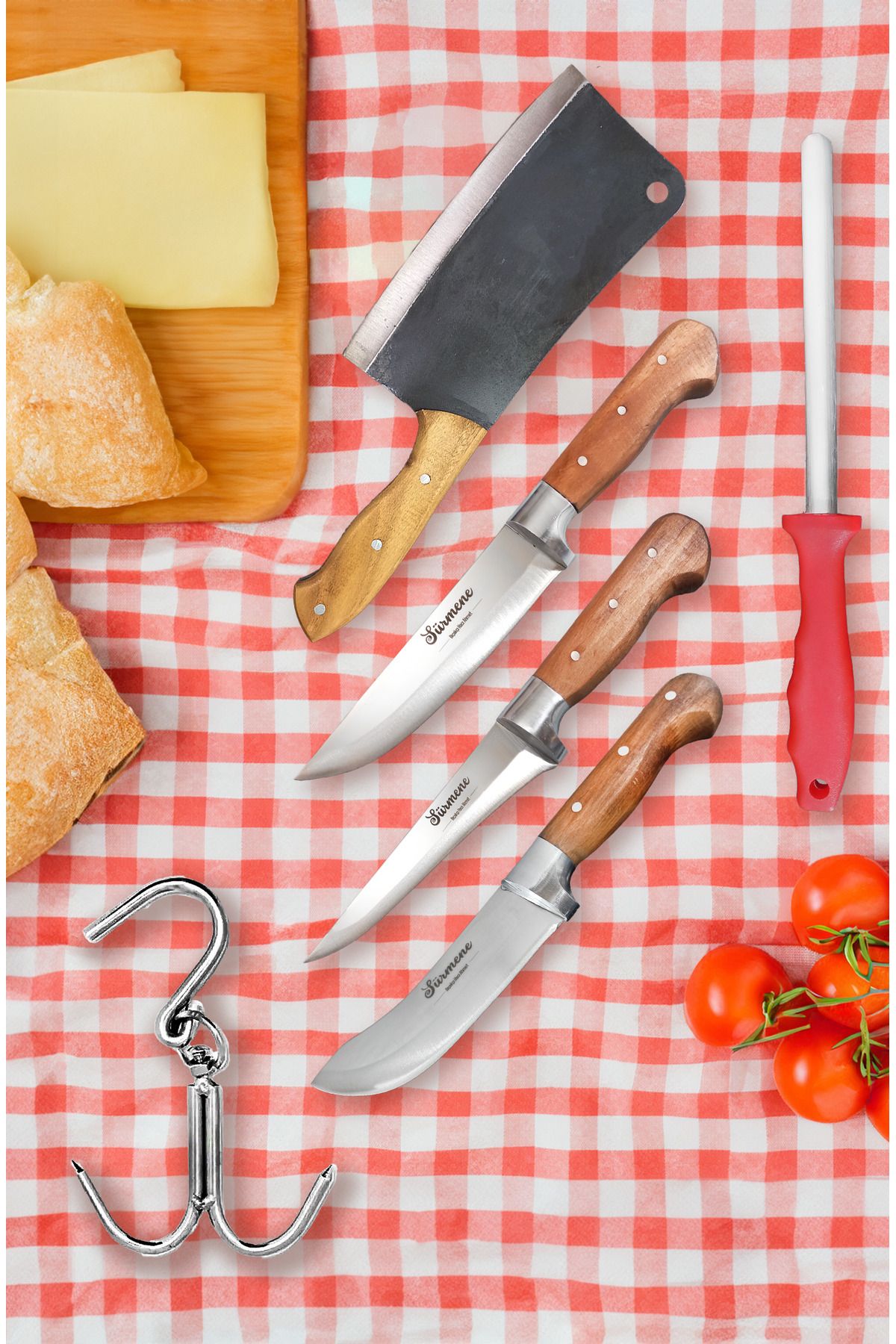 Sürmene Mutfak, Kasap ve Kurban Deluxe Set - Üçlü Bıçak Seti