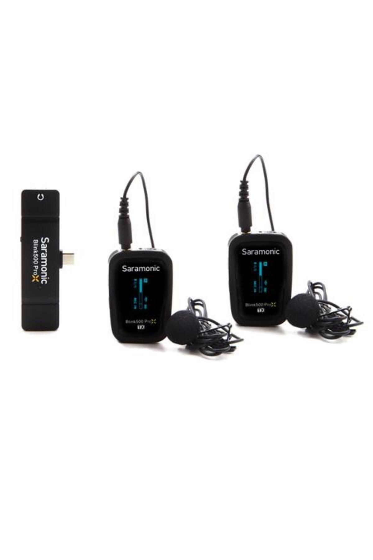 Saramonic Blink 500 Pro X B6 (Tx+Tx+Rx) Type-C için Kablosuz Yaka Mikrofonu Sistemi
