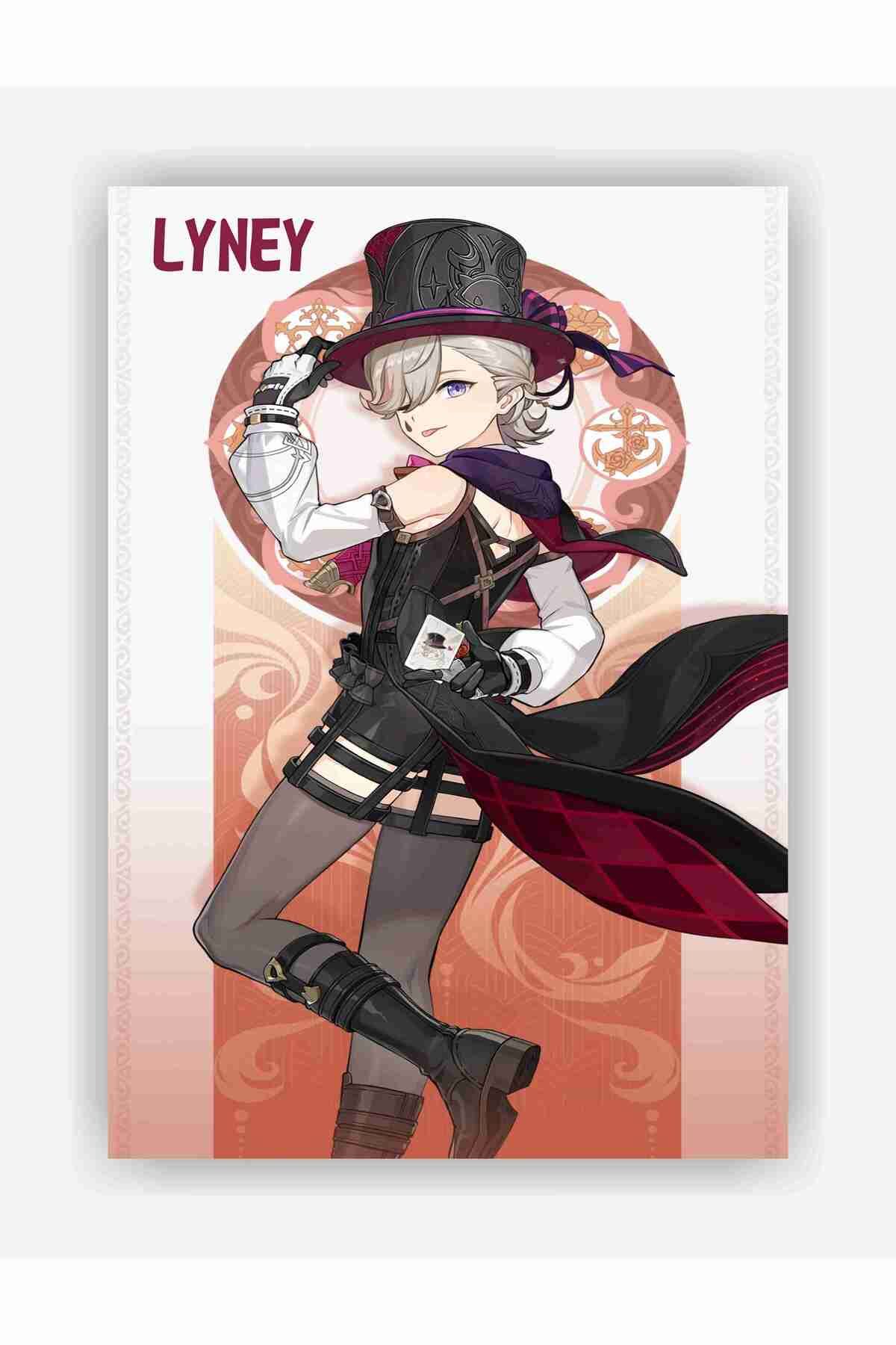fırsatlar diyarı Genshin Impact Lyney Gaming Anime Duvar Posteri - Kalın Kağıt - Çerçevesiz