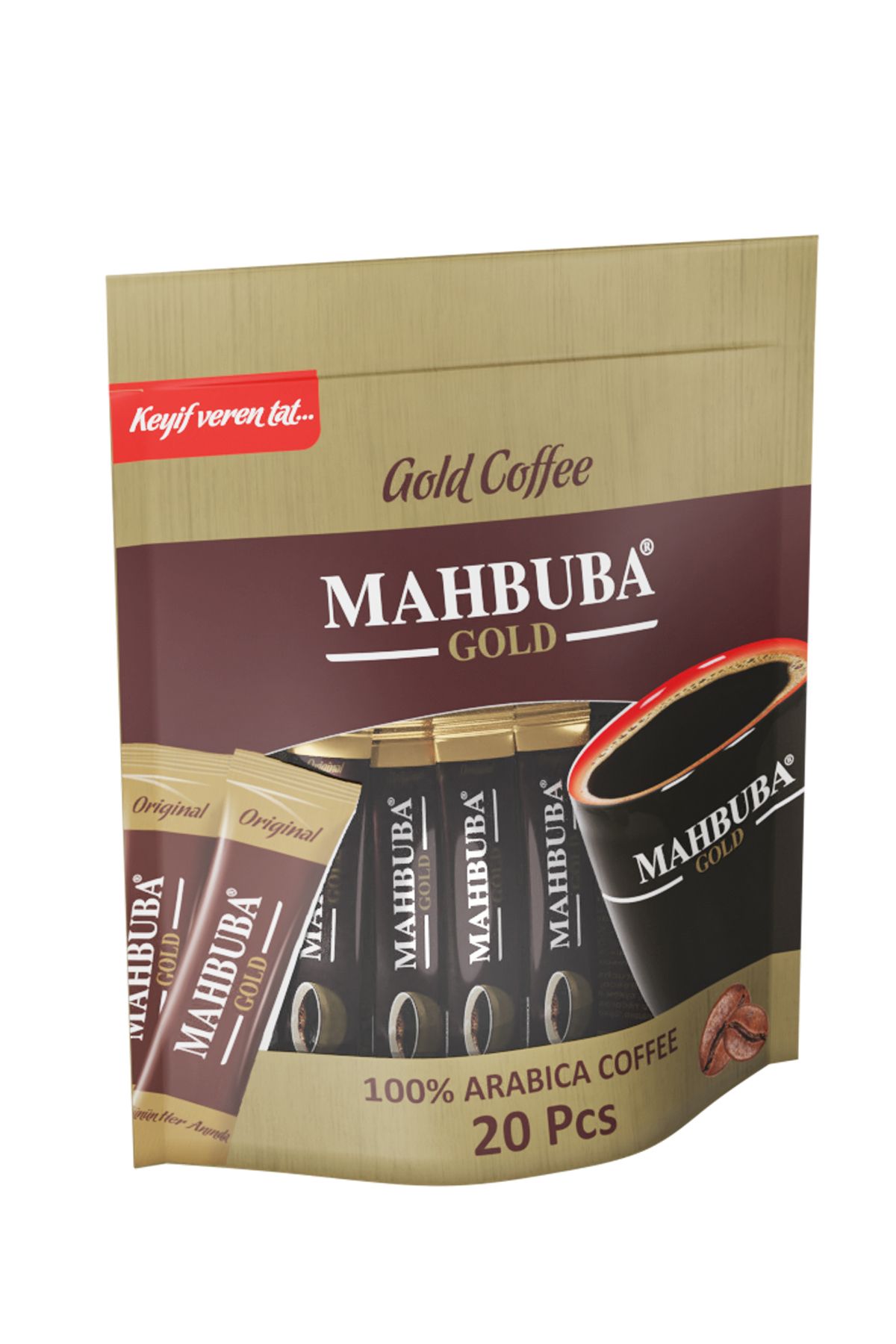 Mahbuba Çözünebilir %100 Arabica Hazır Gold Kahve Tam Kıvamında 20x2gr