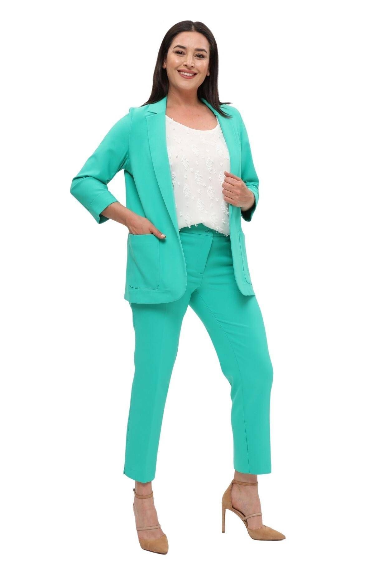 Hanezza Kadın Blazer Ceket | Benetton | Büyük Beden | 7 Renk | Takım Elbise Uyumlu