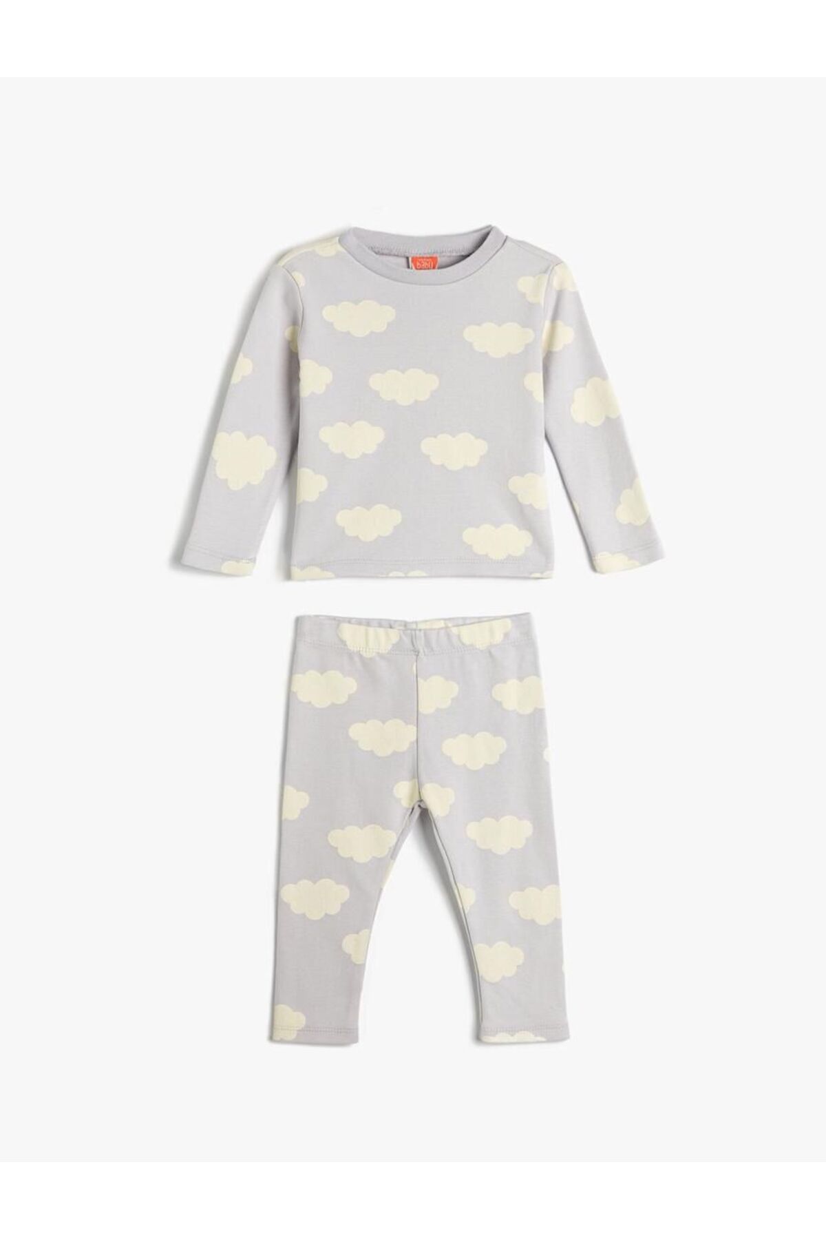 Koton Kız Bebek Pijama Takımı Koalalı Uzun Kollu Tişört ve Beli Lastikli Pijama Altı 2 Parça