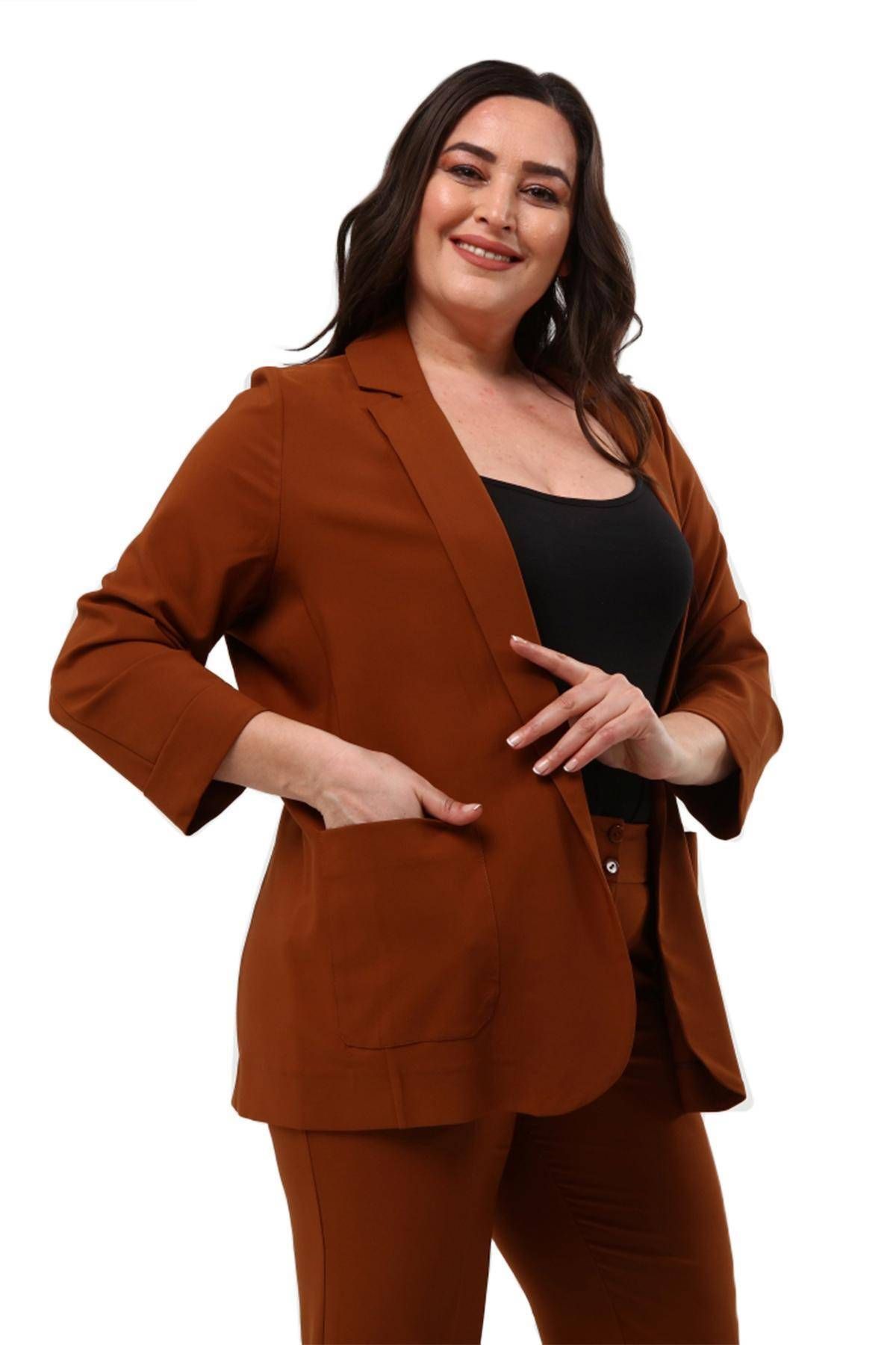 Hanezza Kadın Blazer Ceket | Büyük Beden | 7 Renk | Takım Elbise Uyumlu