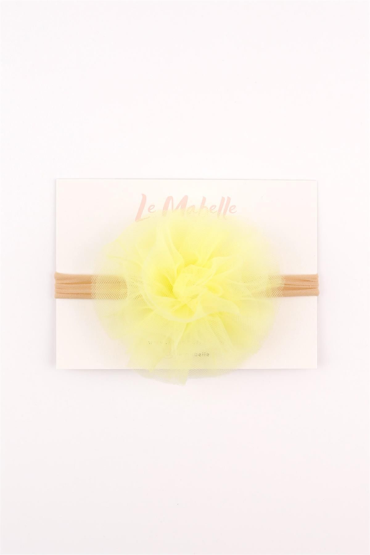 Le Mabelle Sarı Tül Çiçek Kız Çocuk Saç Bandı