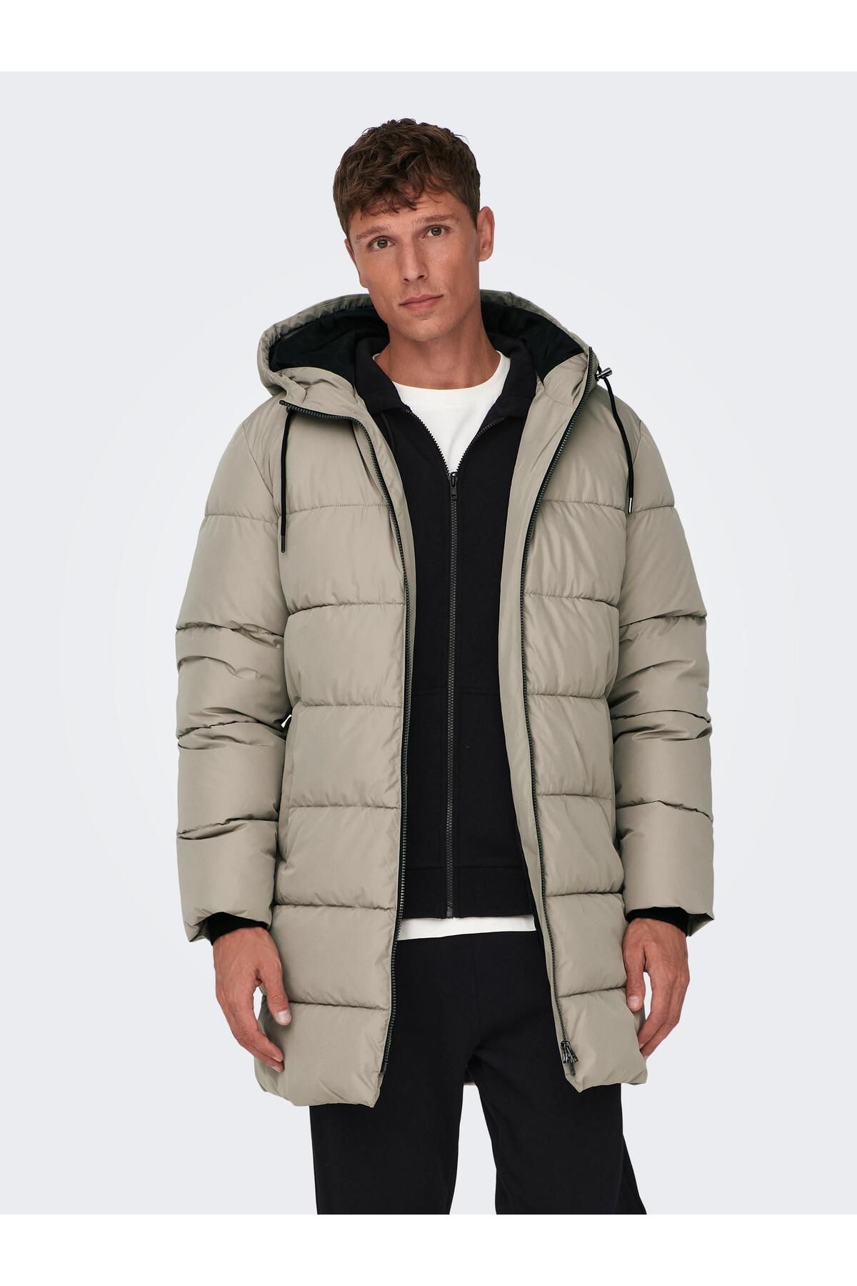 Only & Sons Onsmelvın Lıfe Puffer Coat Otw Vd Erkek Haki Mont 22022100-03