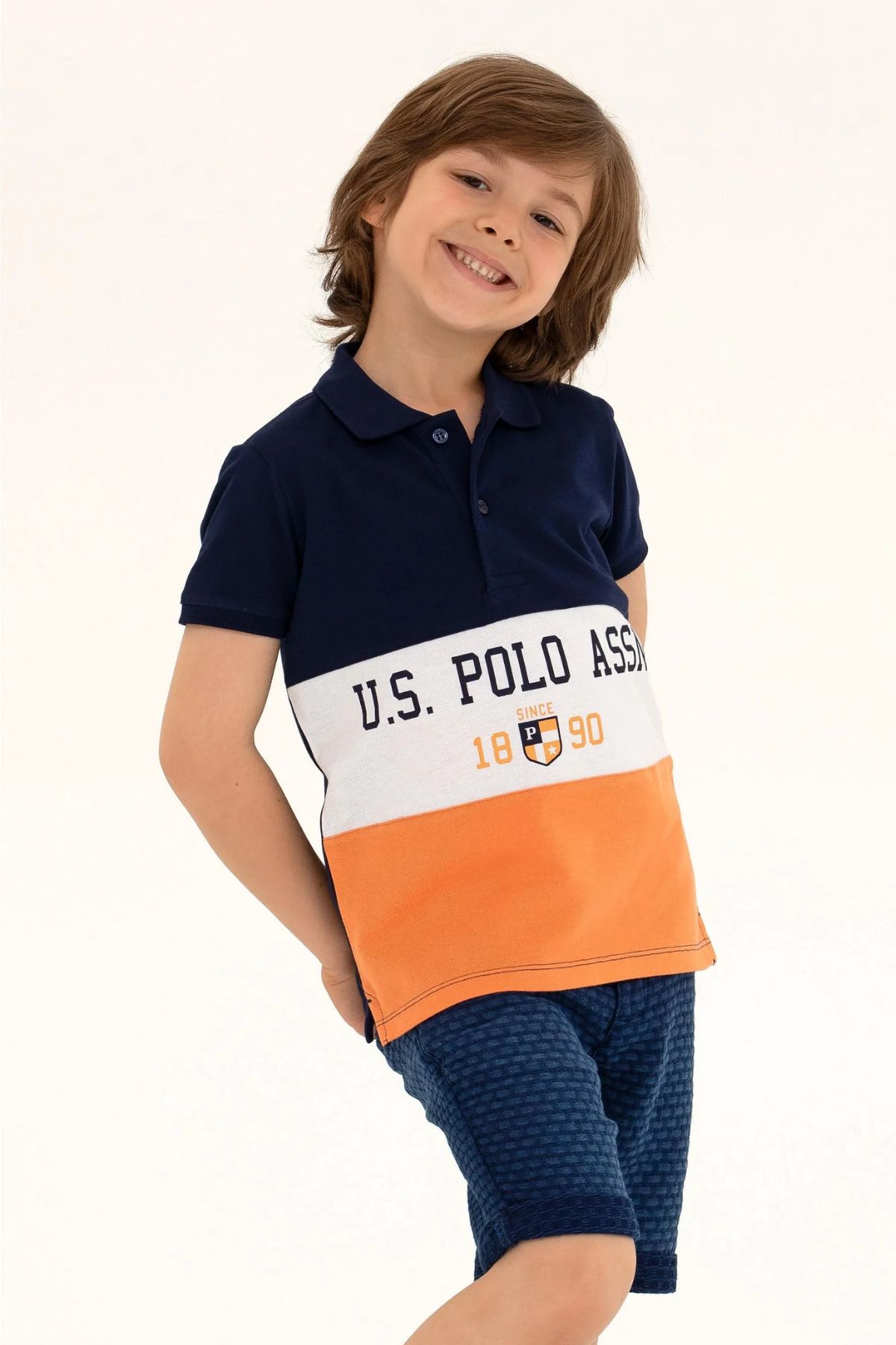 U.S. Polo Assn. Erkek Çocuk Turuncu Polo Yaka Tişört