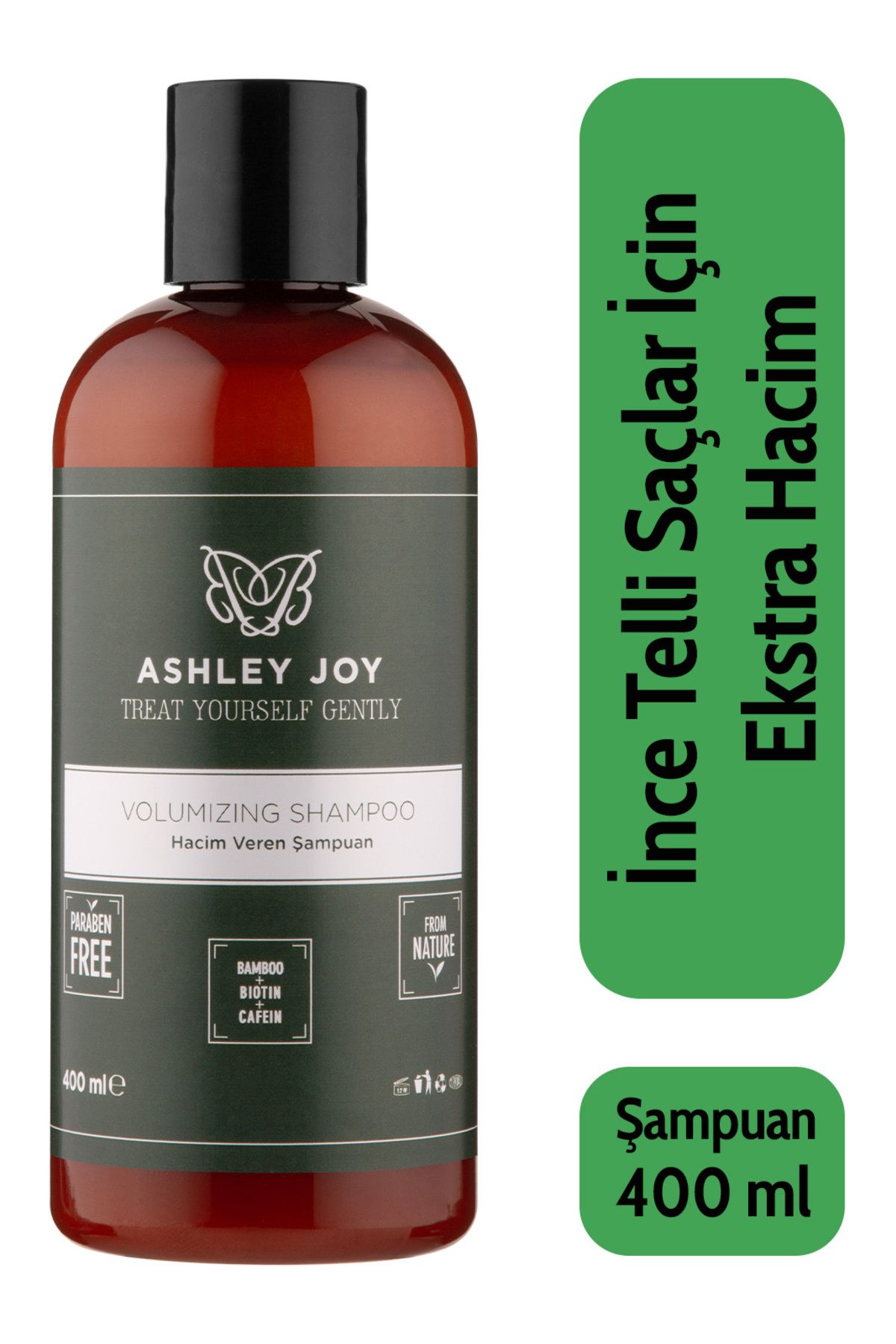 Ashley Joy Ince Telli Saçlara Hacim Veren Bitki Özlü Dolgunlaştırıcı Biotin Ve Kafein Şampuan 400 ml