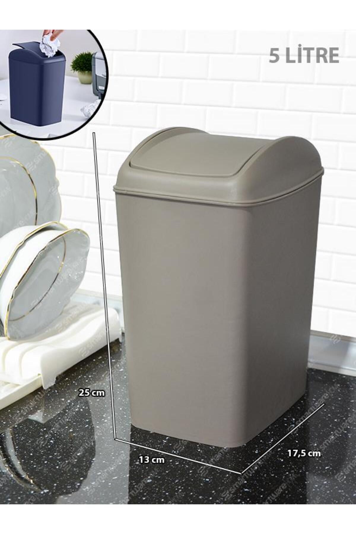 Smartware Soft Çöp Kutusu, Döner Kapak 5 Litre