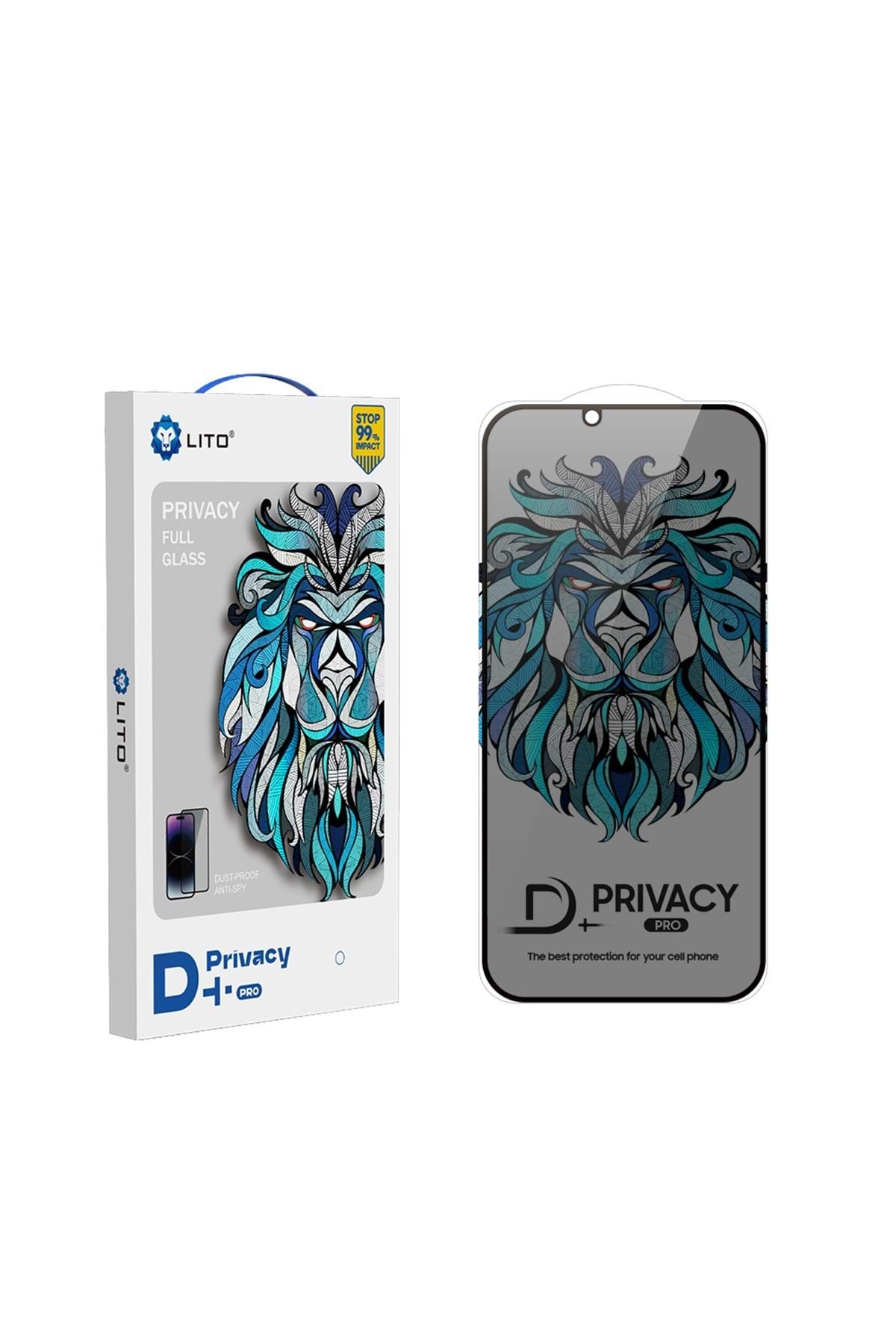 Lito LİTO D+ Pro Toz Filtreli Privacy iPhone 15 Pro Max Ekran Koruyucu