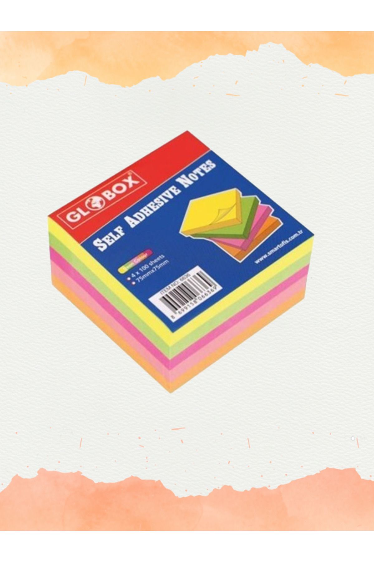 Globox Yapışkanlı Not Kağıdı 75x75 4 Renk 400 Yaprak