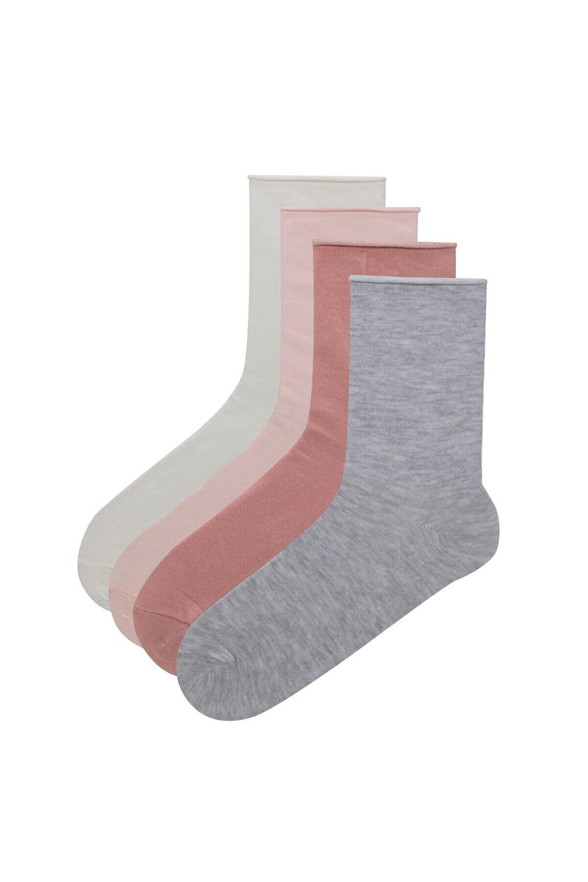 Penti Pembe Simple 4'lü Soket Çorap