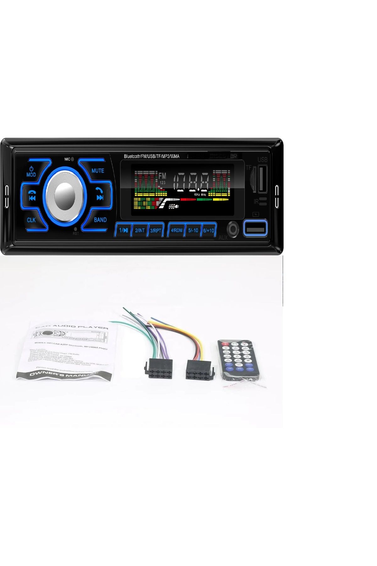 Daxom Çift Usb Girişli Bluetooth Araba Teybi Radyo Usb Sd Aux Teyp Amfi Çıkışlı 4x55 Watt uyumlu