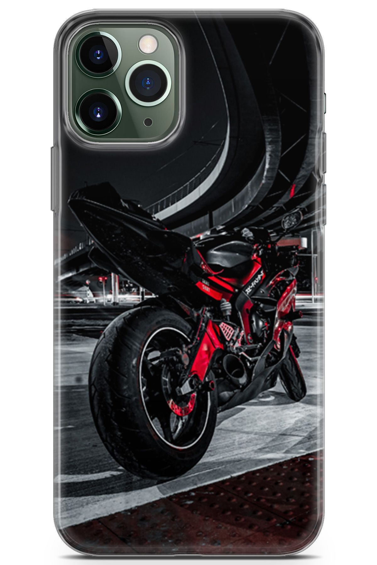 Lopard Apple iPhone 11 Pro Max Enjoy Parlak Kılıf Milano 18 Kırmızı Motosiklet