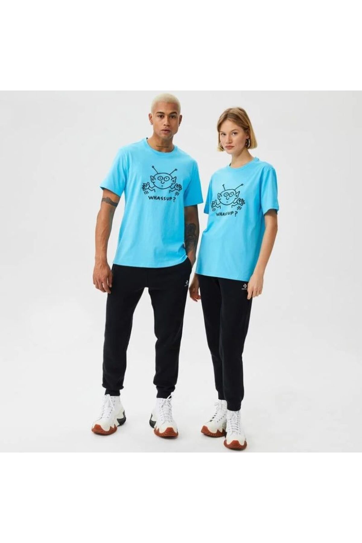 Converse x Keith Haring Elevated Unisex Mavi T-Shirt