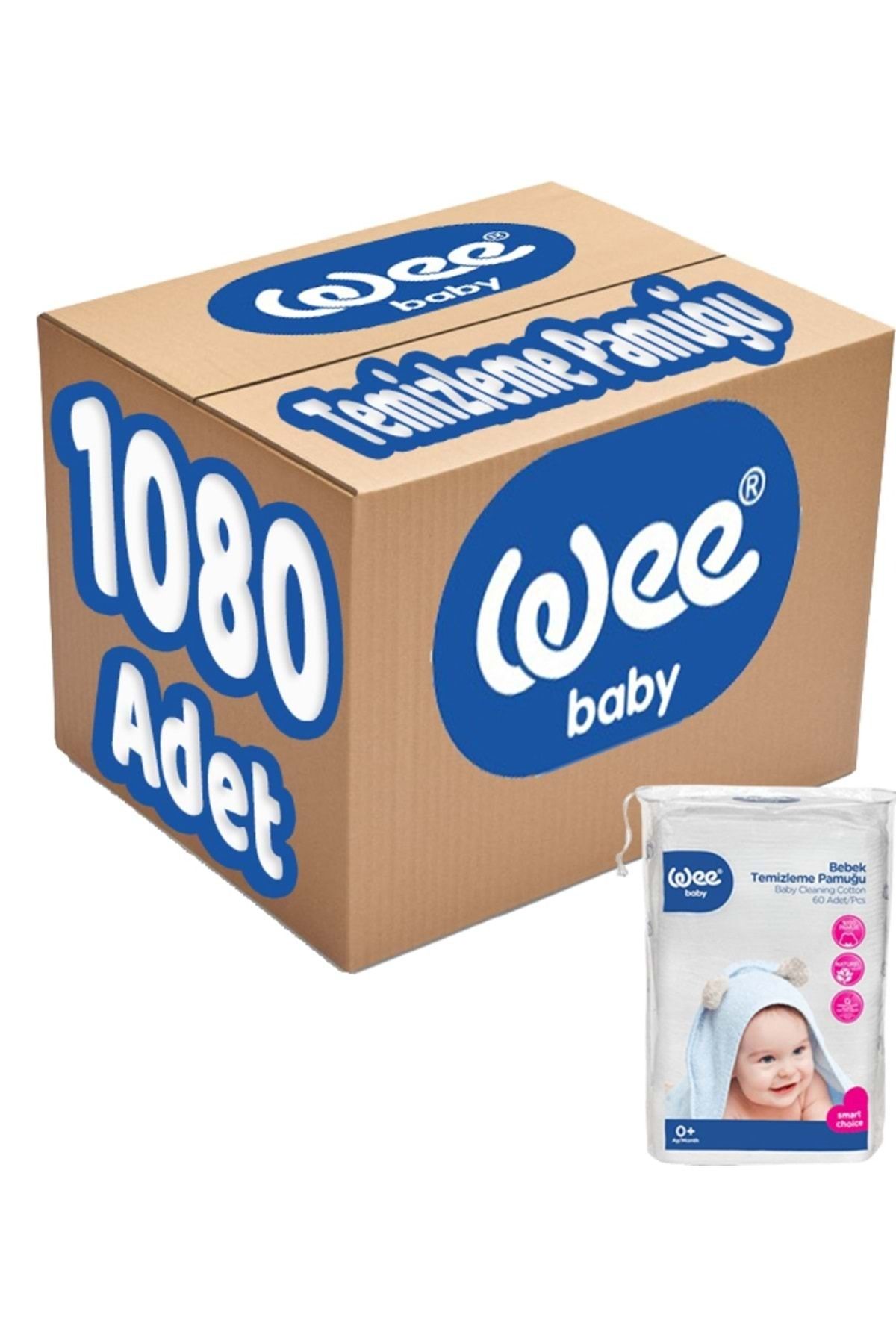 Wee Baby Bebek Temizleme Pamuğu 1080 Adet (18pk*60)