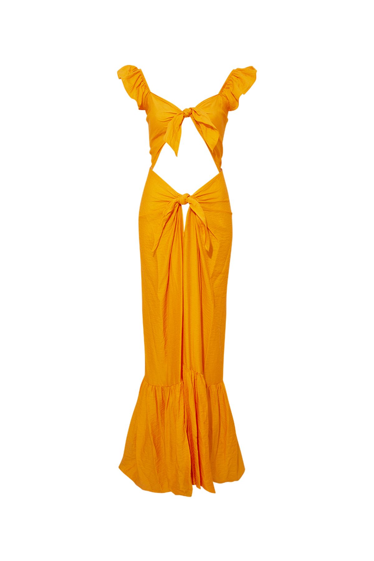 Rivus 2 Parça Önden Bağlamalı İkonik Elbise - Sarı