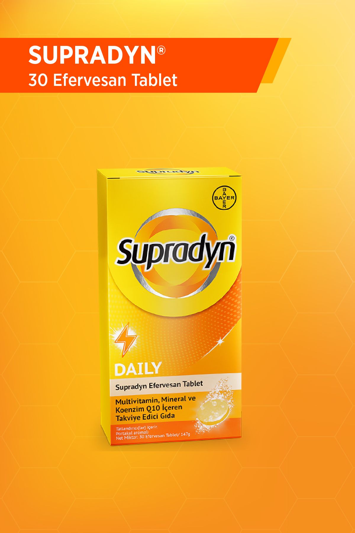 Supradyn - 30 Efervesan Tablet | Koenzim Q10, Multivitamin Ve Mineral Içeren