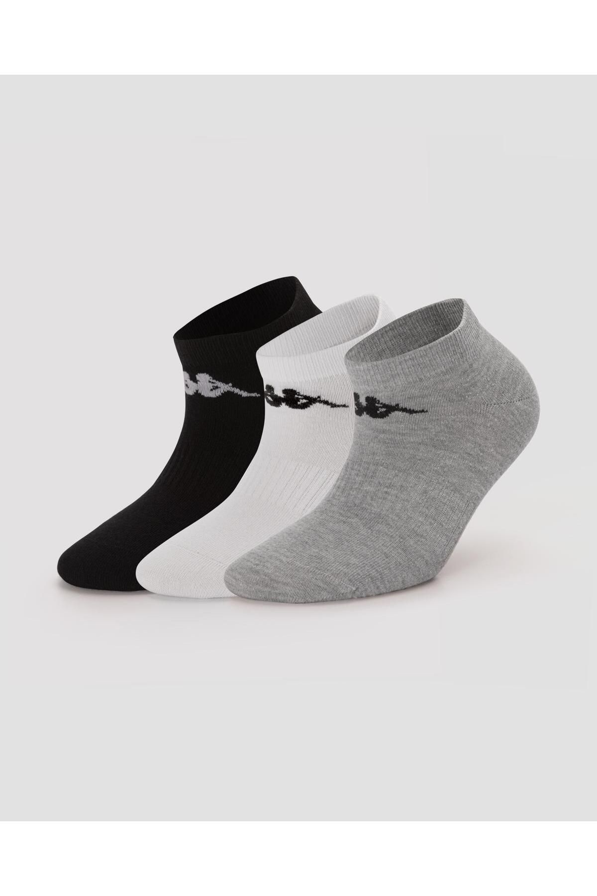 Kappa Authentic Sandy 3pack Unisex Gri -siyah-beyaz Regular Fit Çorap