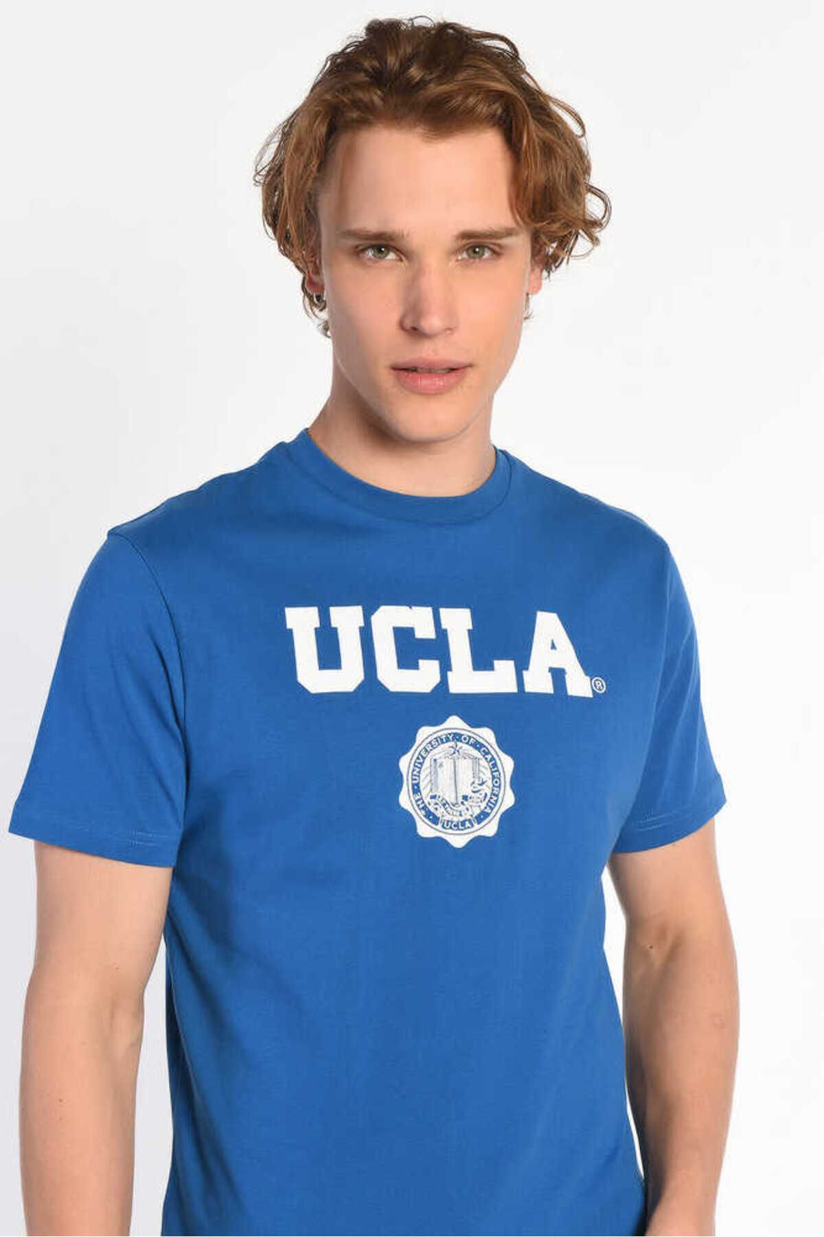 Ucla Gayley Mavi Bisiklet Yaka Erkek T-shirt