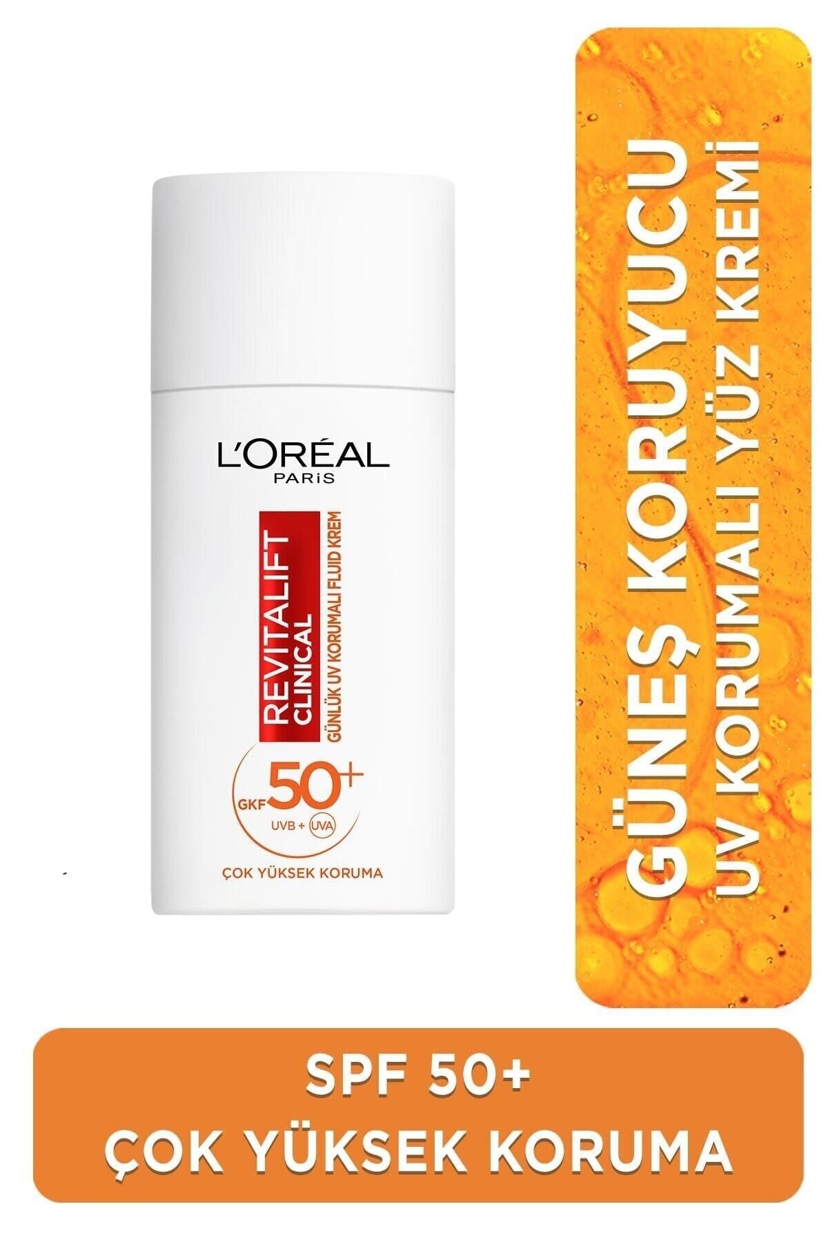 L'Oreal Paris Revitalift Clinical SPF 50+ Facial Sunscreen 50 /ml Daily High UV Protection GKÜrün695