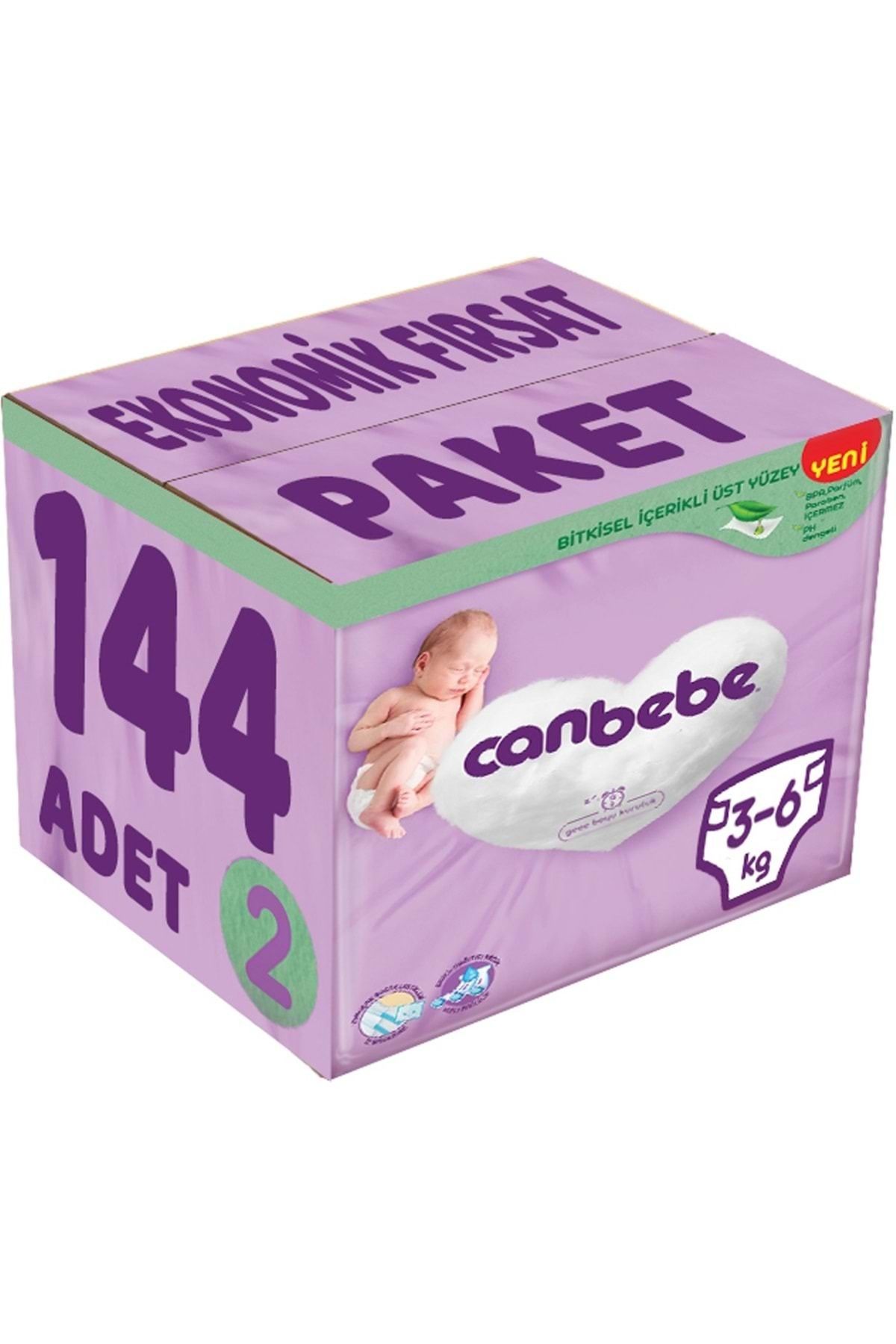 Canbebe Bebek Bezi Beden:2 (3-6KG) Mini 144 Adet Ekonomik Fırsat Paket