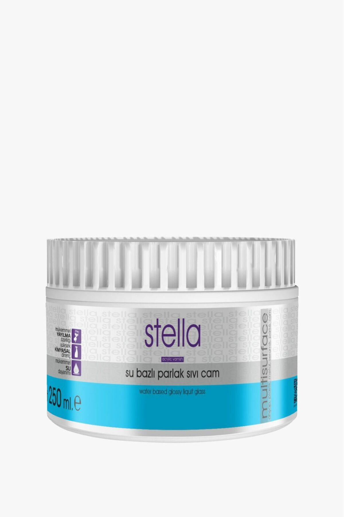 Stella Su Bazlı Sıvı Cam Parlak Boya Şeffaf 250 Ml