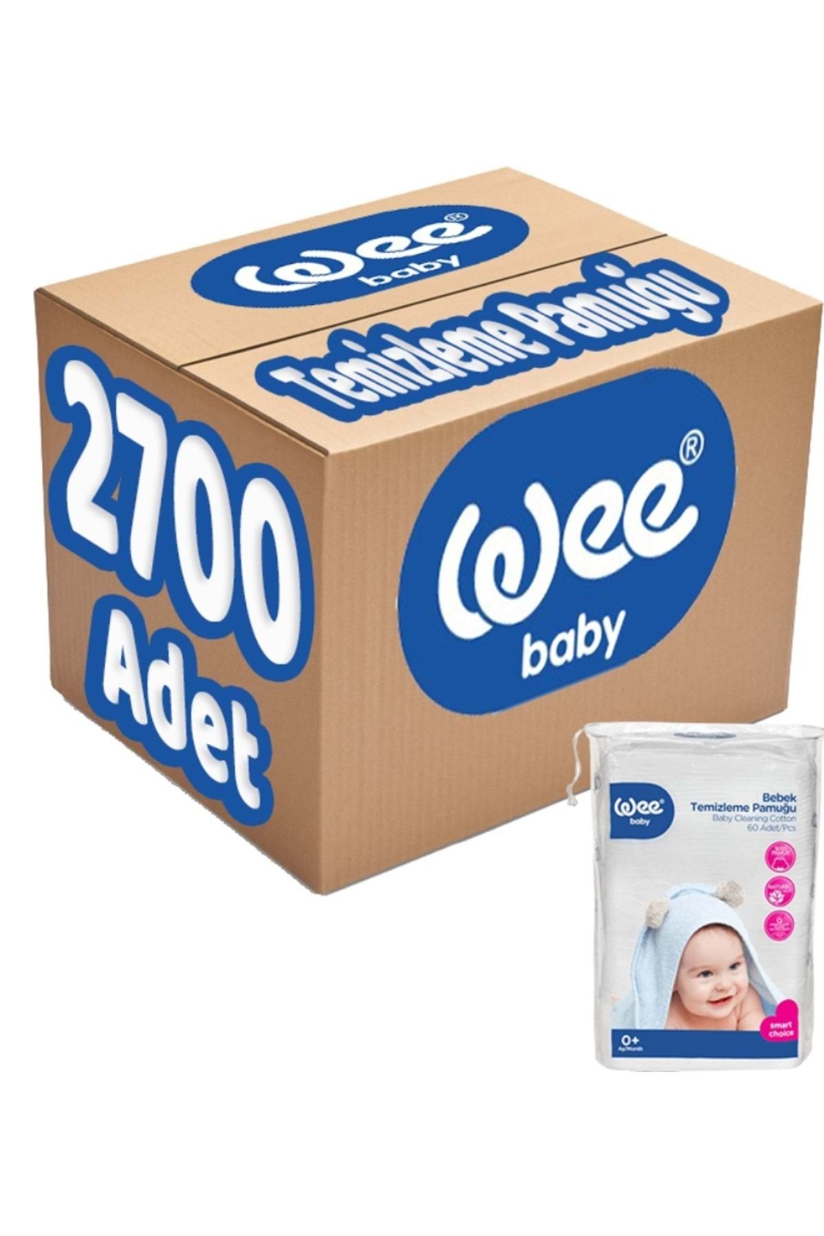 Wee Baby Bebek Temizleme Pamuğu 2700 Adet (45pk*60)
