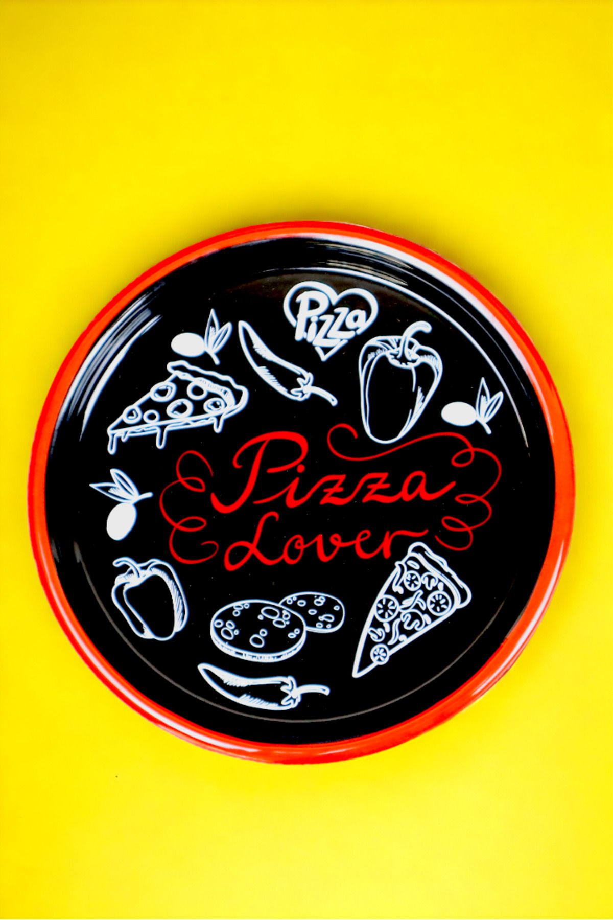 İnci Emaye 22 No Pizza Tabağı Tepsisi Supla Pasta Tabağı Servis Tabağı