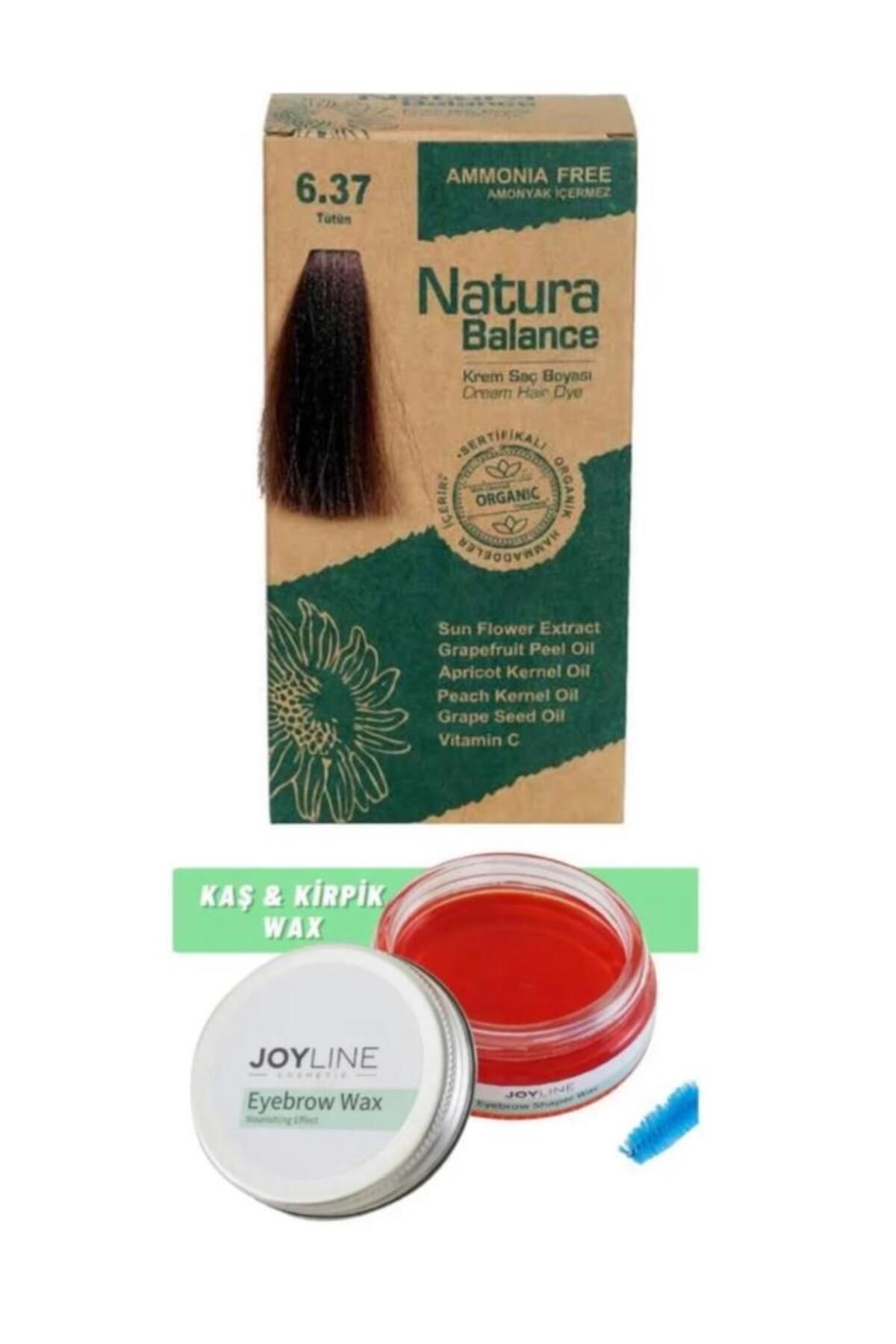 NATURABALANCE Balance Saç Boyası 6.37 Tütün+Joy line Kaş Şekillendirici Ve Sabitleyici Wax 50ml