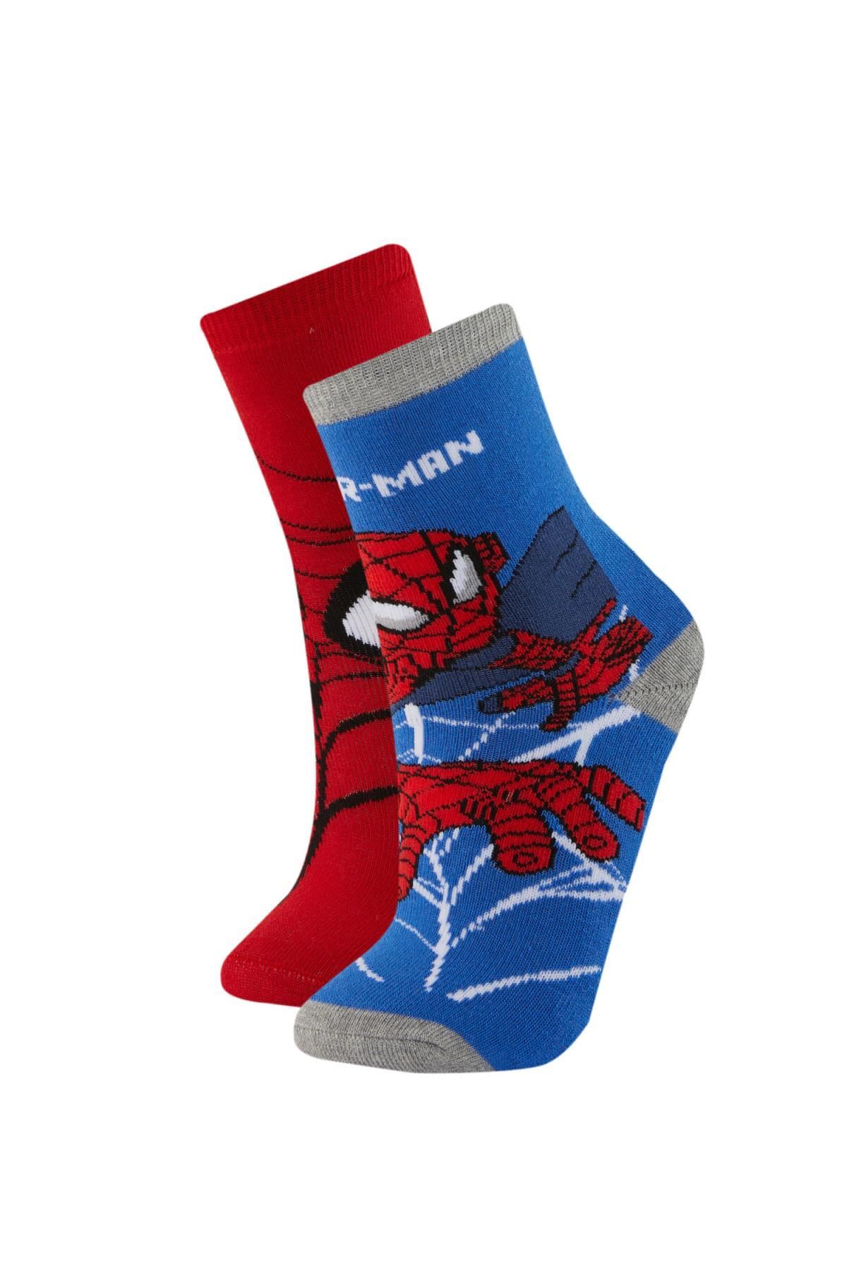 Defacto Erkek Çocuk Marvel Spiderman 2li Pamuklu Kışlık Çorap A6340a8ns