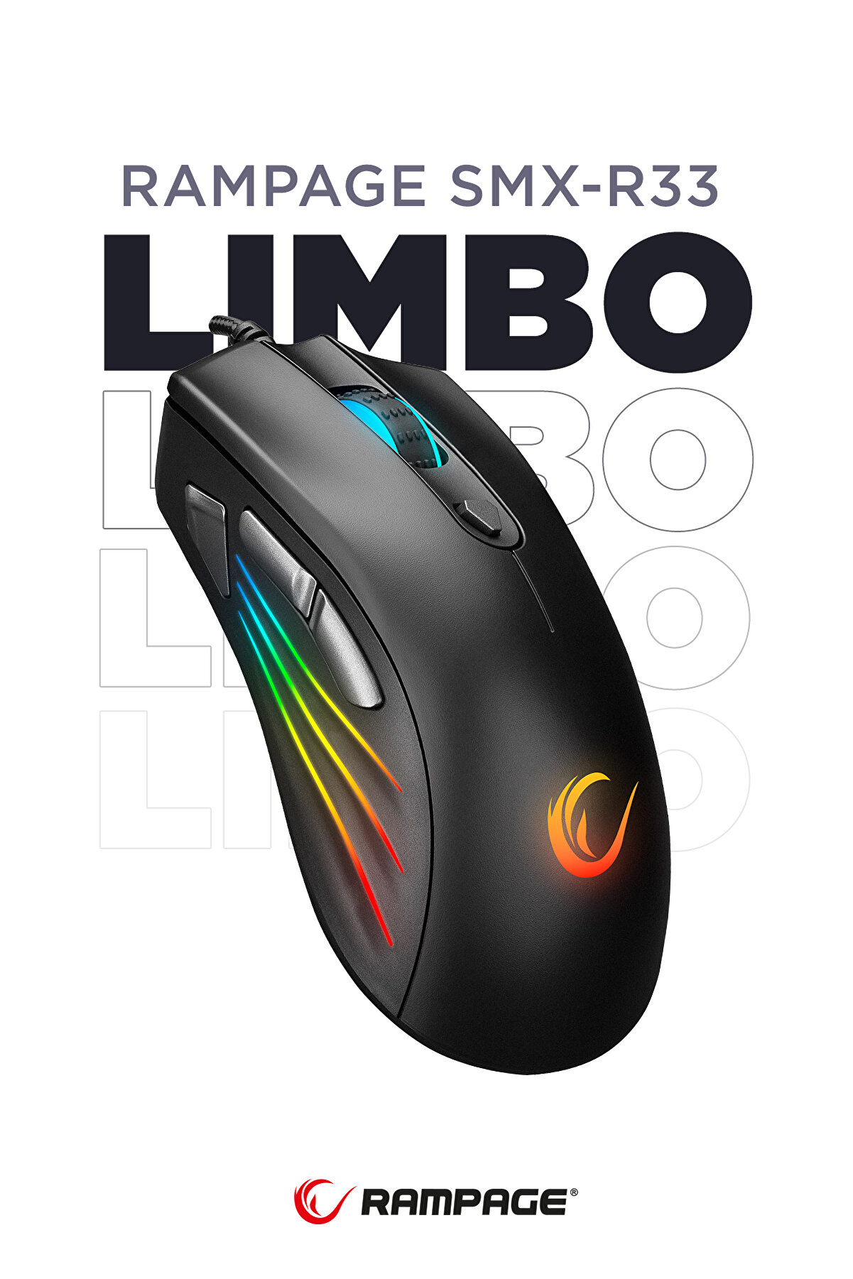 Rampage Smx-r33 Lımbo Makrolu Siyah 6400dpi Rgb Ledli Gaming Oyuncu Mouse