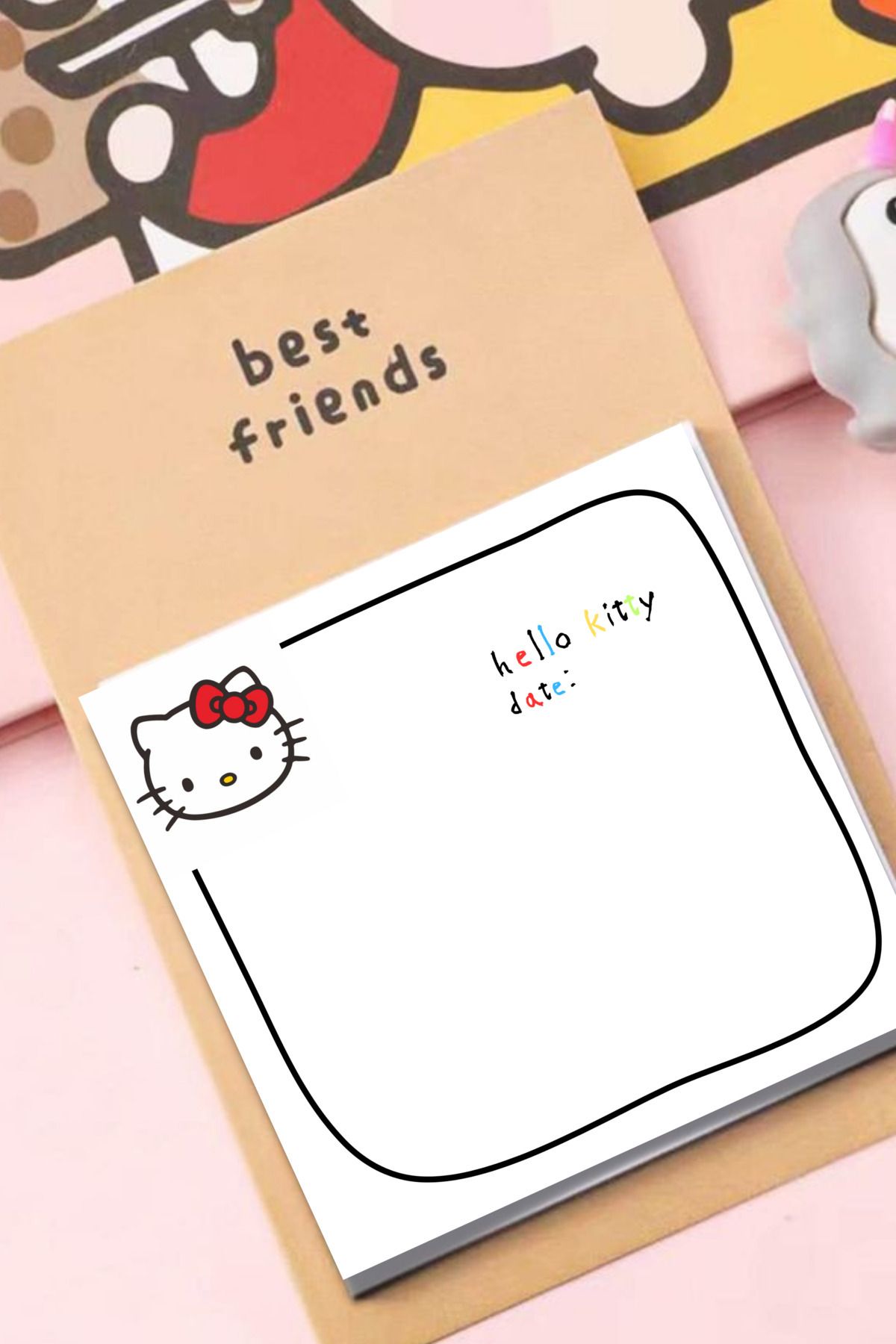 PastelSanat Hello Kitty Memopad Not Kağıdı Bloknot To do List Defter Ajanda Seti