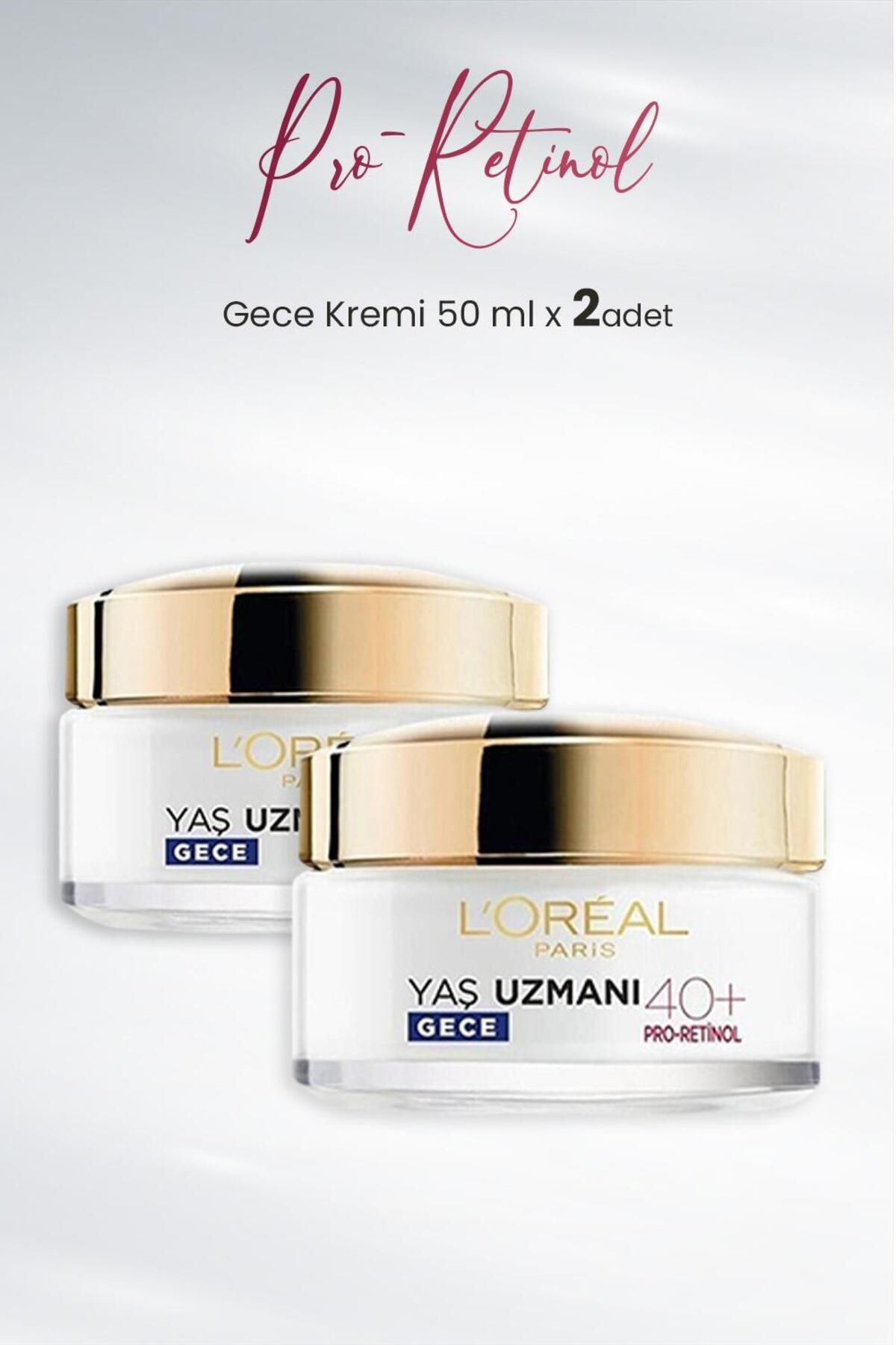 L'Oreal Paris Gece Kremi 40+ Pro-retinol 50 Ml X 2 Adet