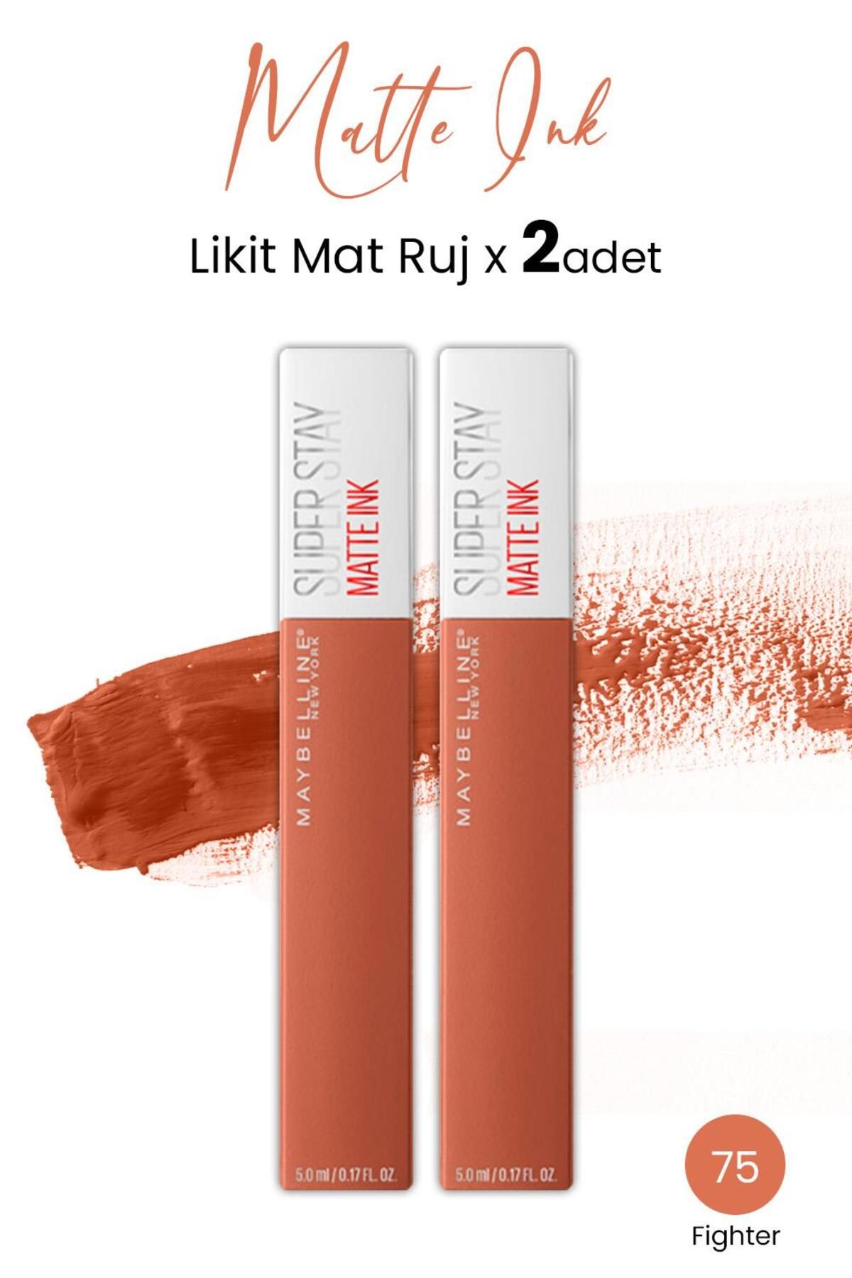 Maybelline New York Super Stay Matte Ink Likit Mat Ruj 75 Fighter X 2 Adet