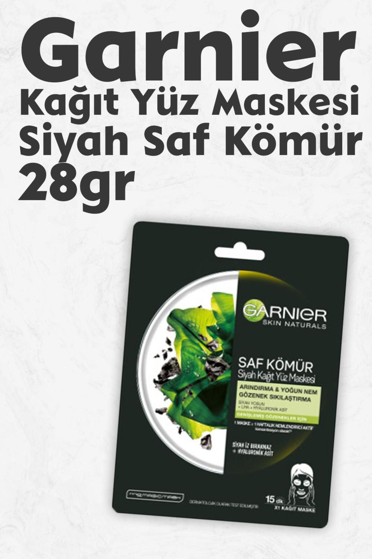 Garnier Kağıt Yüz Maskesi Siyah Saf Kömür 28 gr