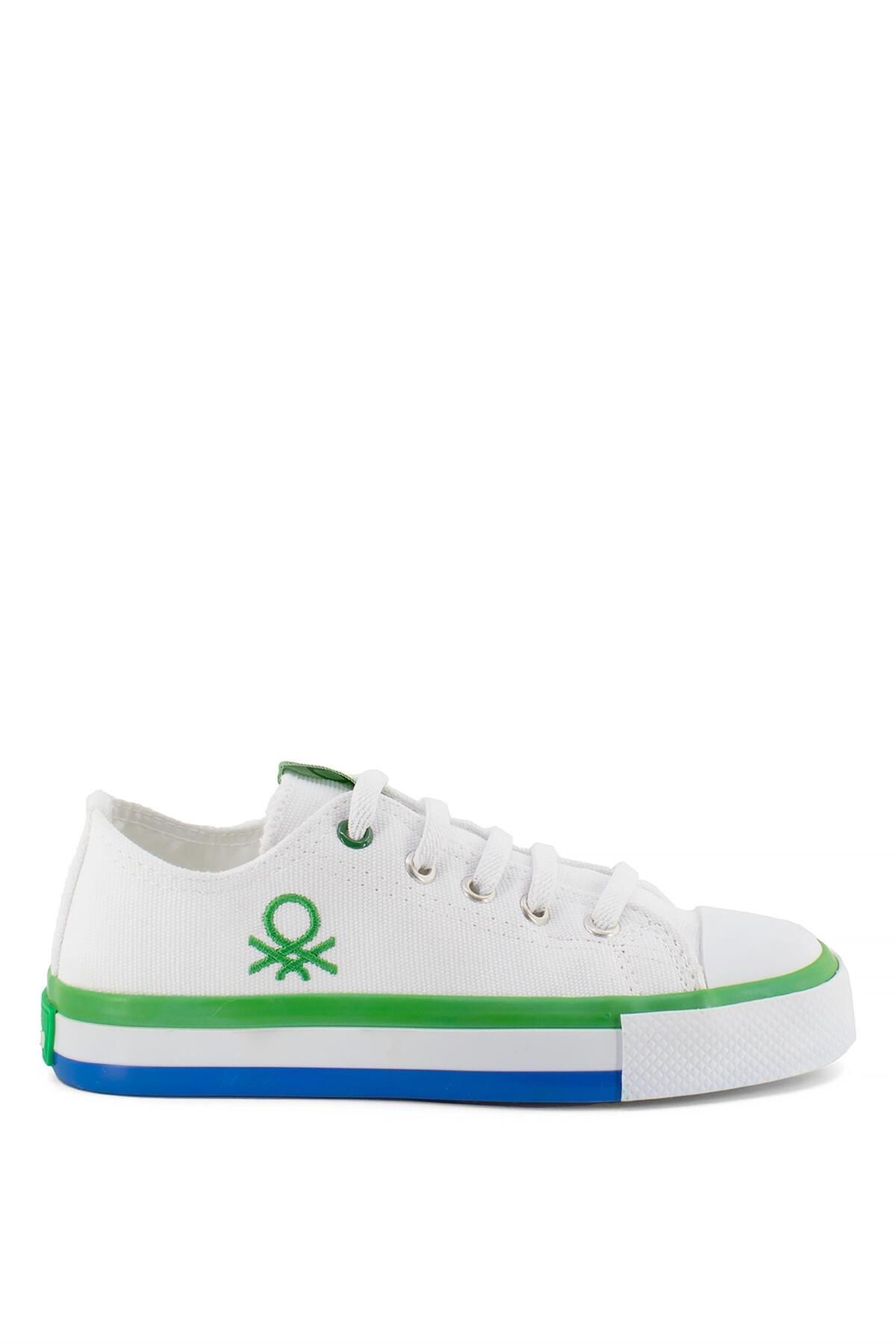 Benetton BN-30175 Filet Kız Çocuk Spor Ayakkabı Beyaz - Yeşil