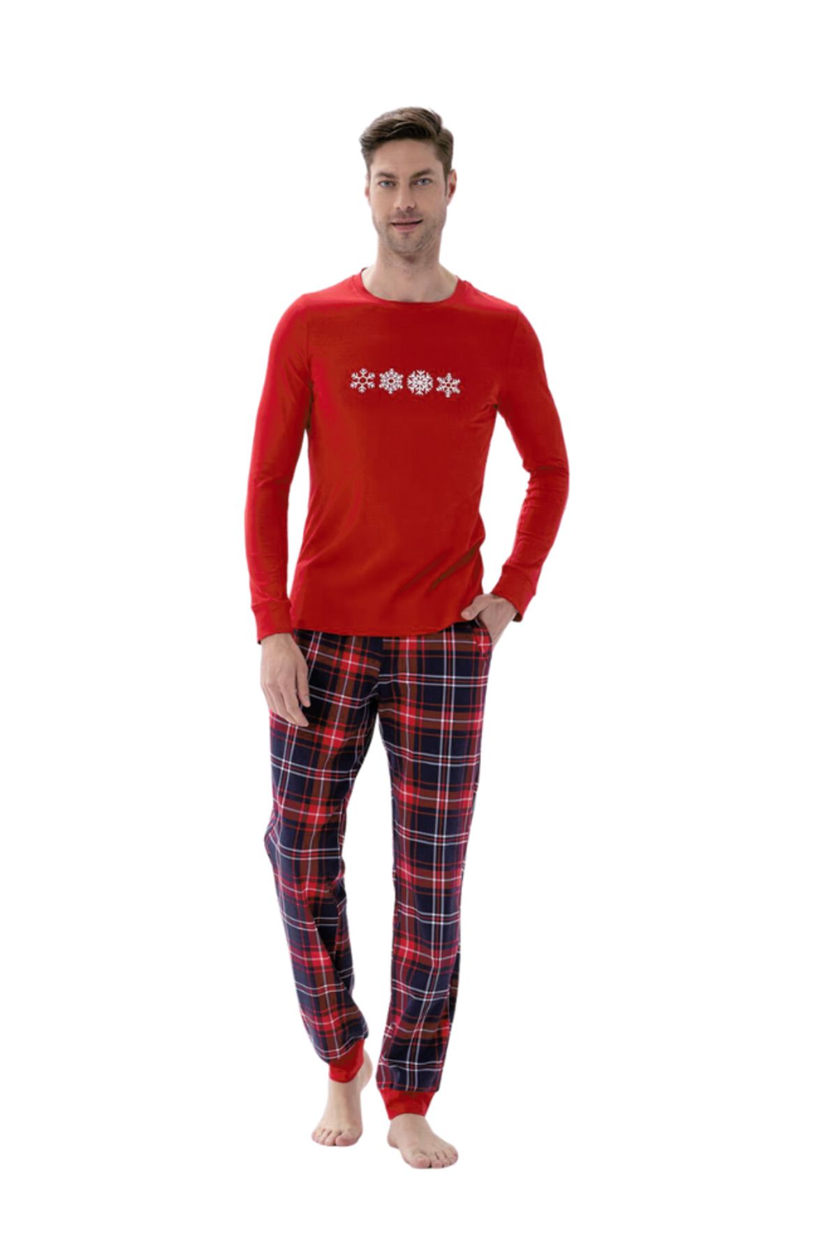 Jiber Erkek Kırmızı Pijama Takımı 15175