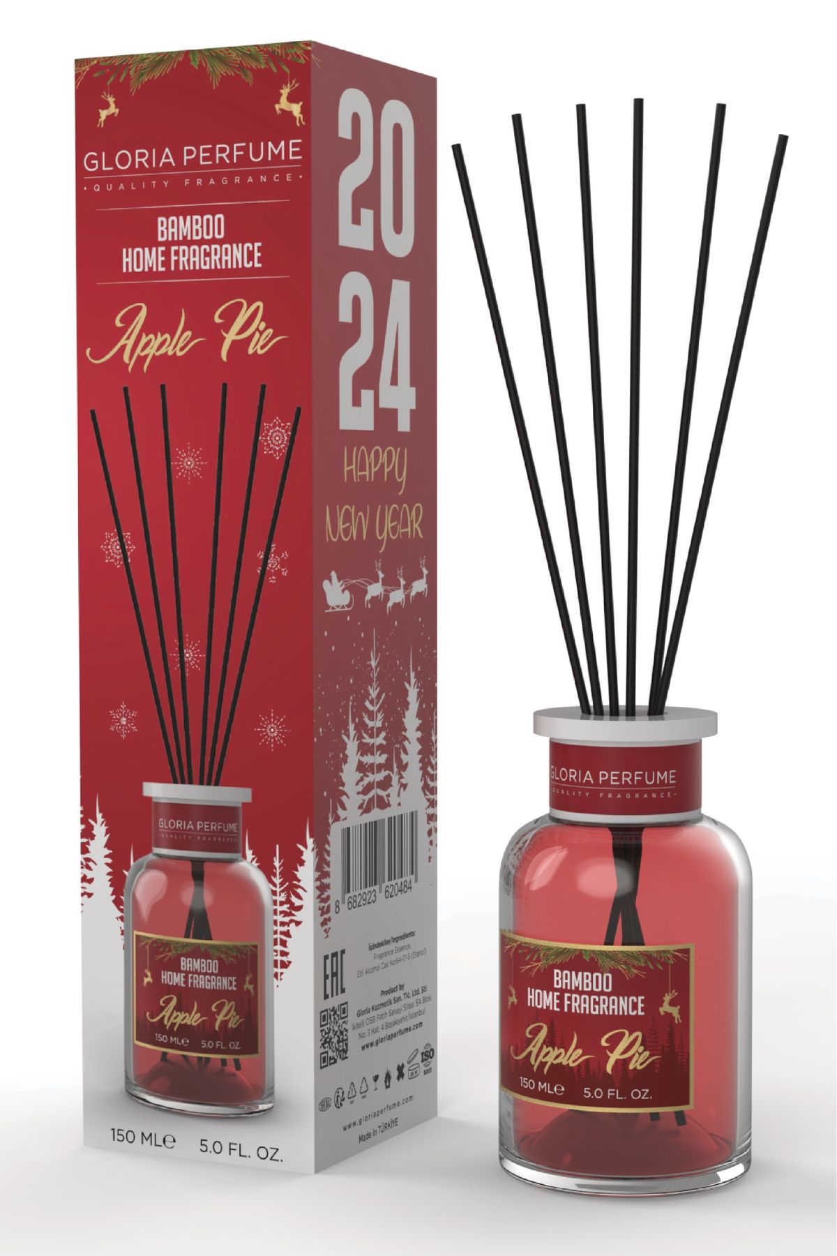 Gloria Perfume Yılbaşı Elmalı Turta Bambu Çubuklu Oda Kokusu 150 ml