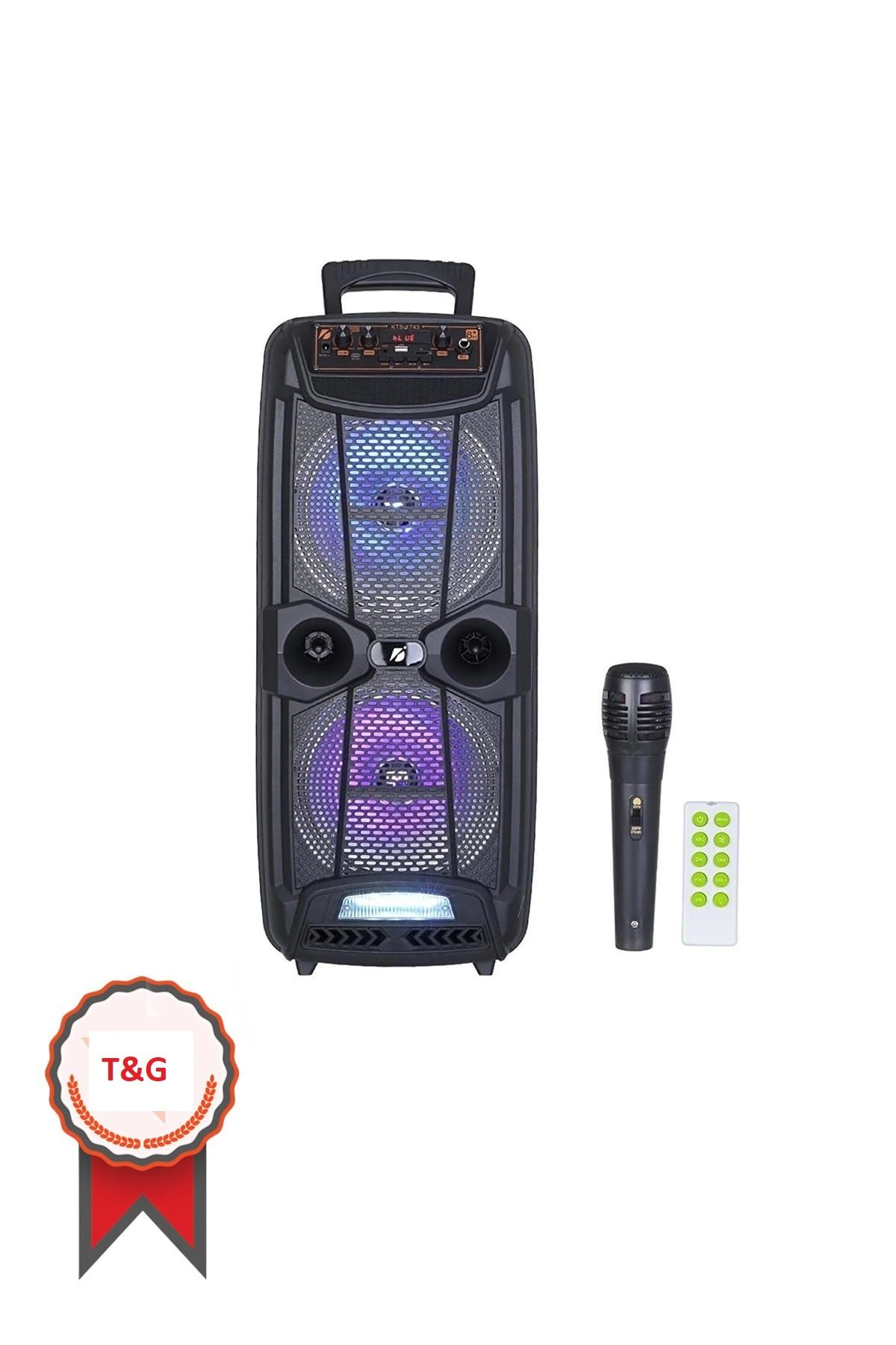 T G Taşınabilir Bluetooth hoparlör Uzaktan Kumandalı Ve Mikrofonlu Karaoke Bluetooth Hoparlörü bass