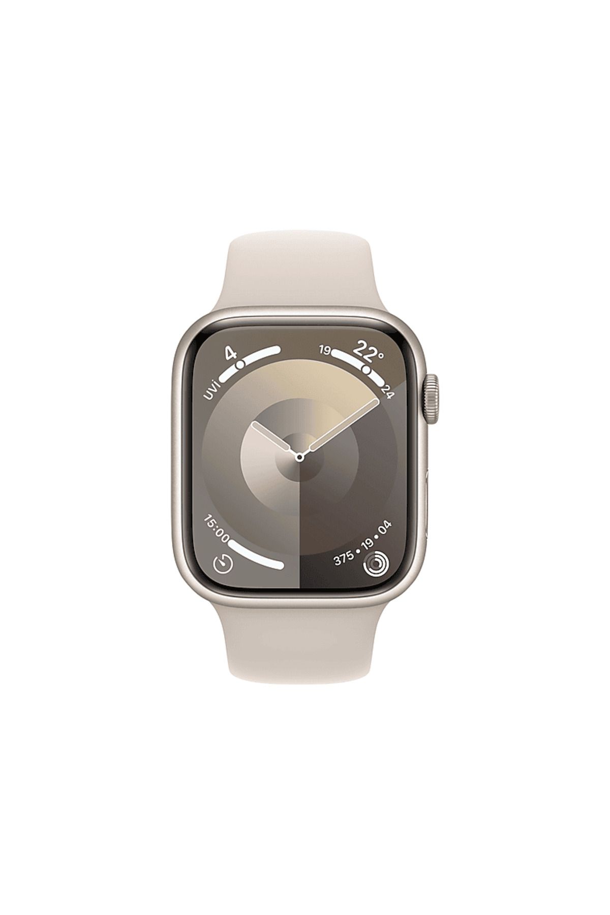 Apple Watch Series 9 GPS MR973TU/A 45 mm Uyumlu Yıldız Işığı Alüminyum Kasa ve Yıldız Işığı Spor Kordon