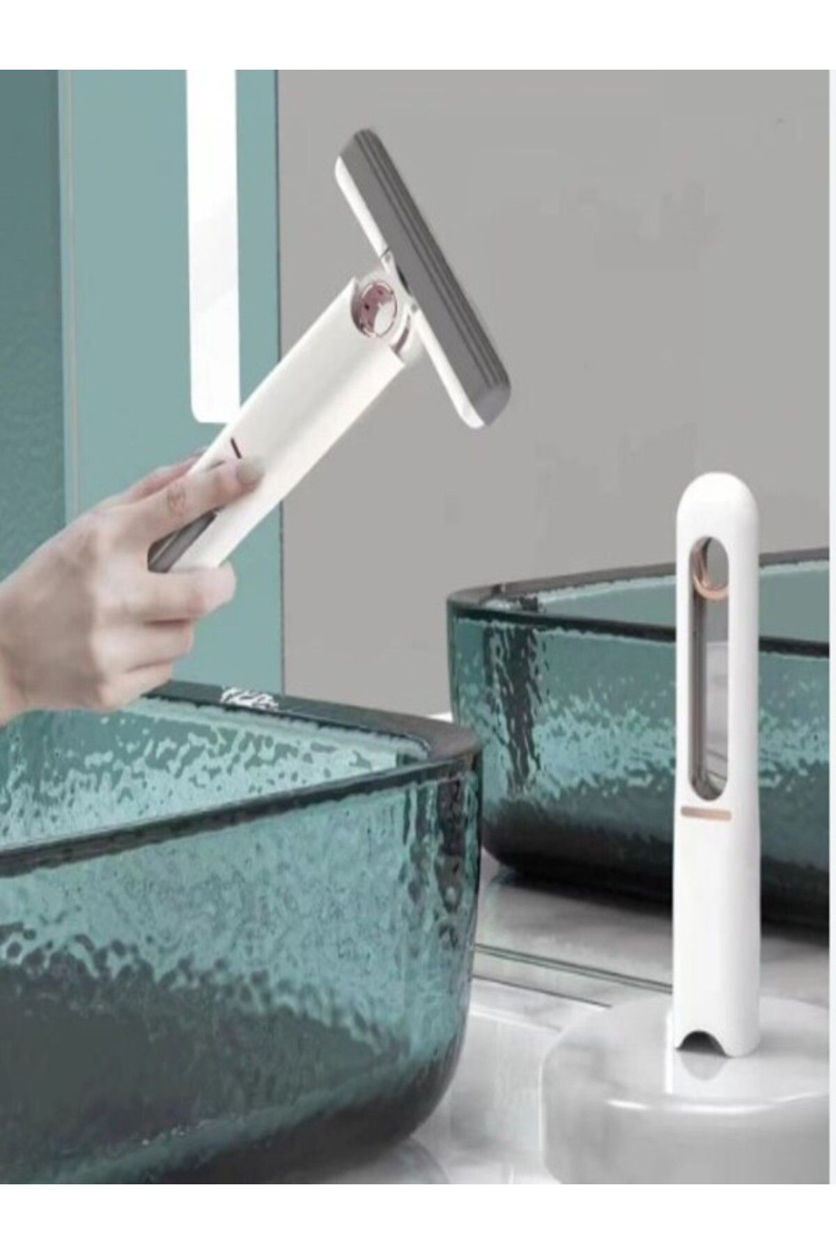 Genel Markalar El Mopu Süngerli Yıkanabilir Sıkmalı Pratik Mop Cam Banyo Mutfak Yerde Kullanılır MiniMop tek sünger