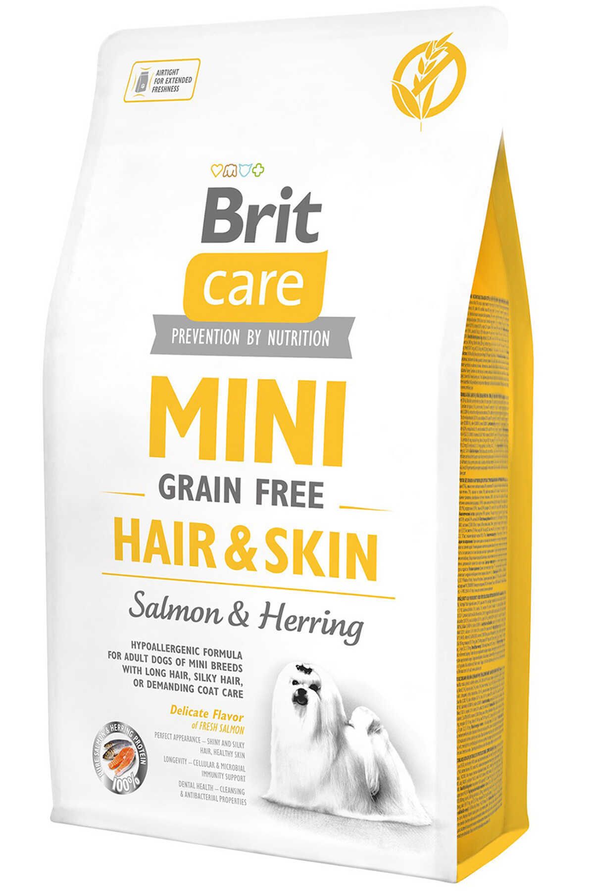 Brit Care Mini Hair Skin Tahılsız Somon Ve Ringa Balıklı Küçük Irk Yetişkin Köpek Maması 2 kg