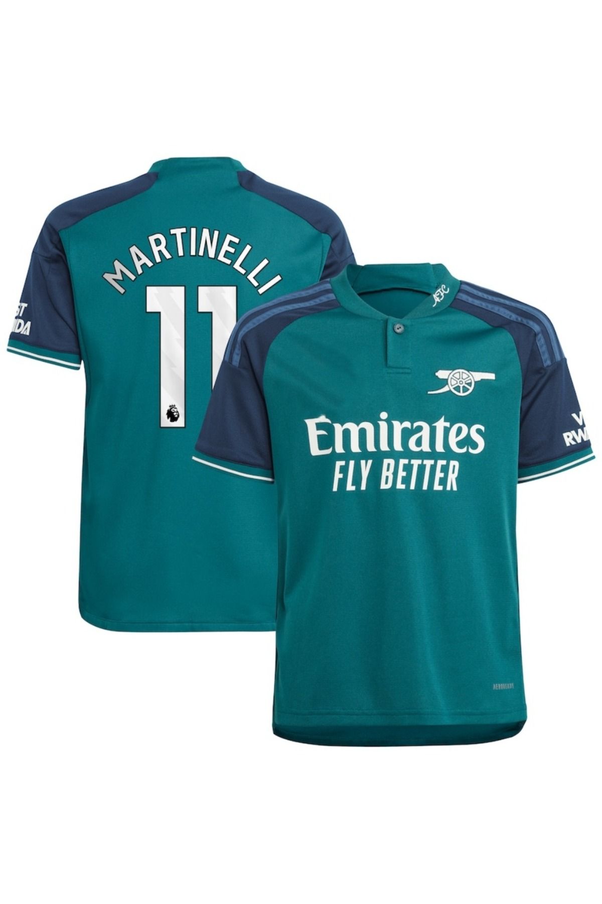 AJAX STAR Arsenal 2023/24 Yeni Sezon Gabriel Martinelli Özel Deplasman Formasıkoyu Yeşil
