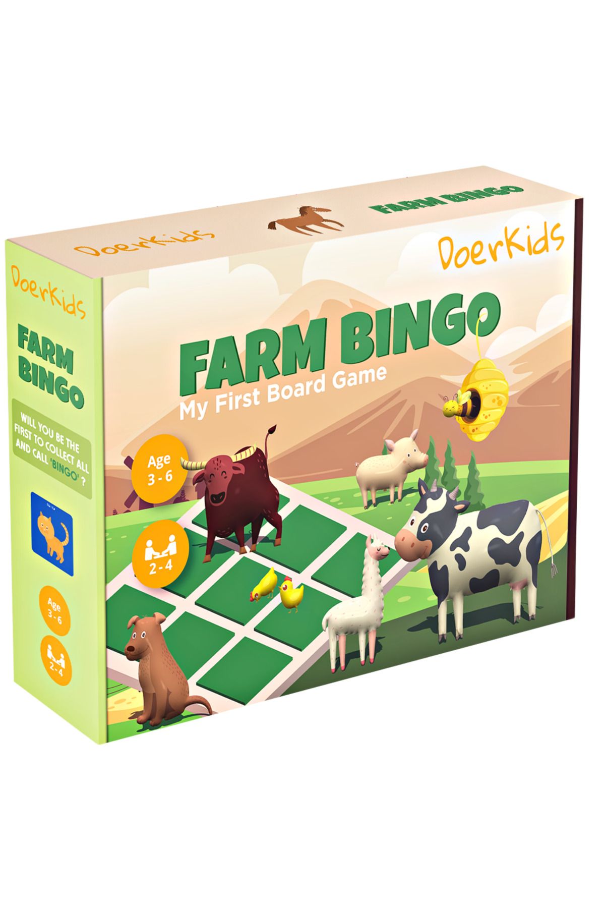 DoerKids Çiftlik Bingo - Çiftlik Temalı Çocuk Tombalası 2-6 Yaş