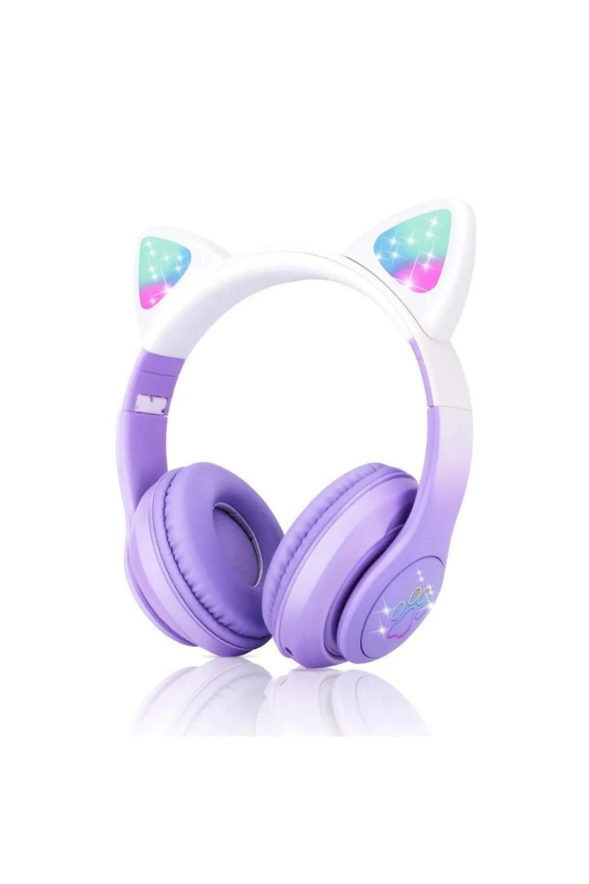 KARAQUA Kedi Kulaklık Detaylı Bluetooth Kablosuz Uyumlu Kulaklık Çocuk Oyuncu