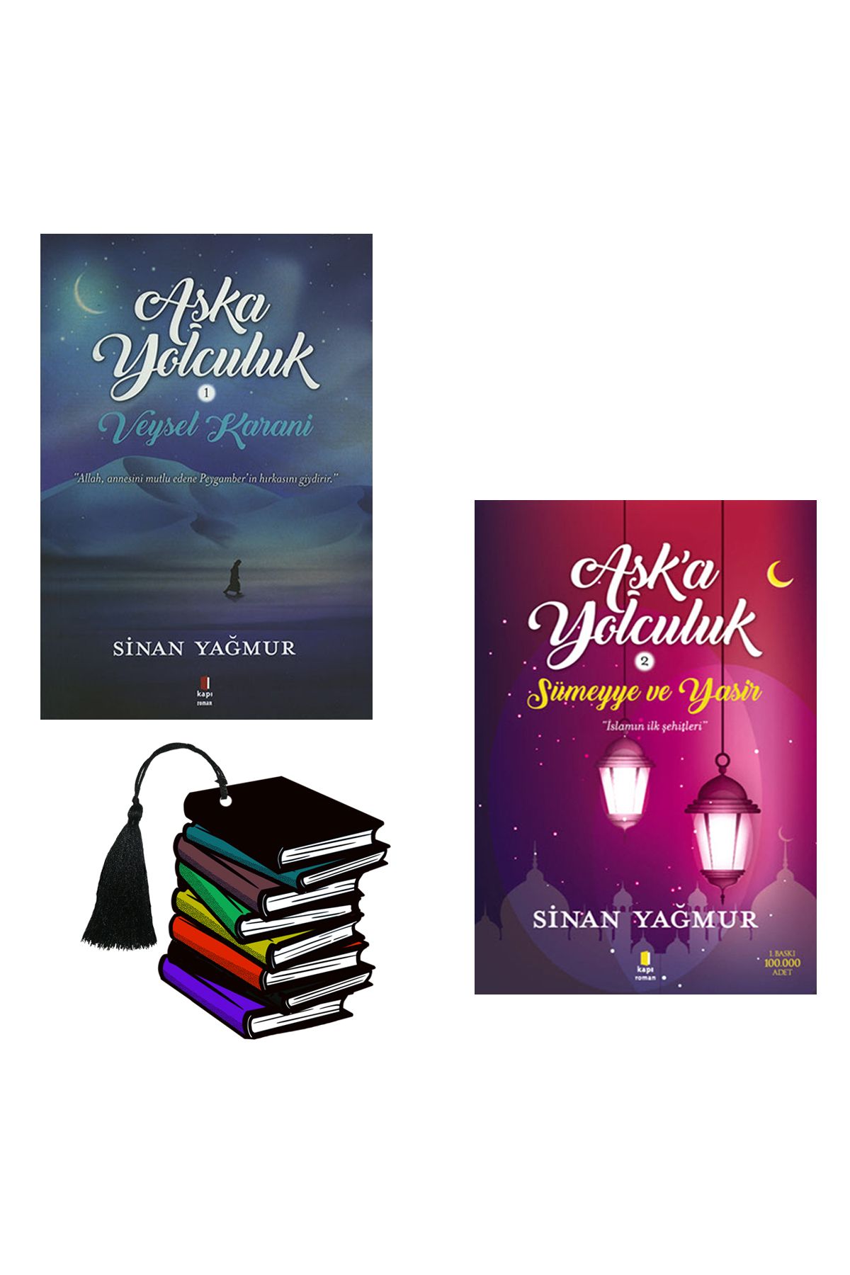 Kapı Yayınları Sinan Yağmur - aşka yolculuk 1 -ve - aşka yolculuk 2 - yırtılmaz ayraç hediyeli 2 kitap set