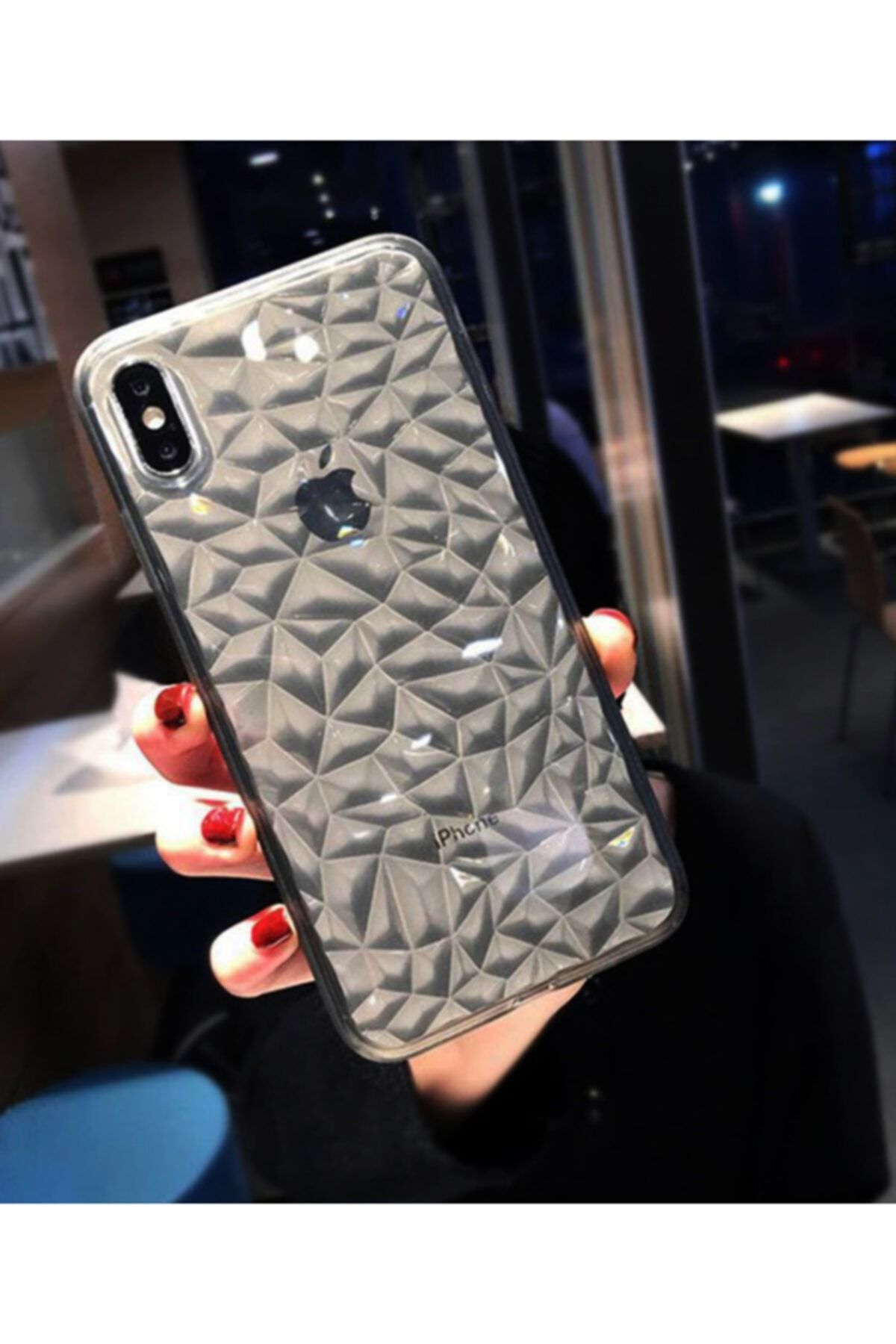 Molly Iphone Xs Max Uyumlu Füme Kristal Şeffaf Silikon Kılıf
