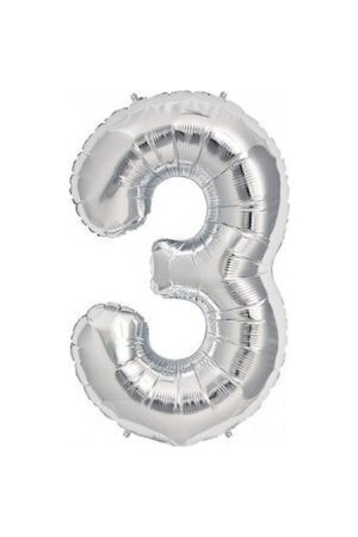 Çetinkaya Süs Folyo Helium Balloon Gümüş 3 Rakamlı (34 Inç 76 Cm) Ortaa